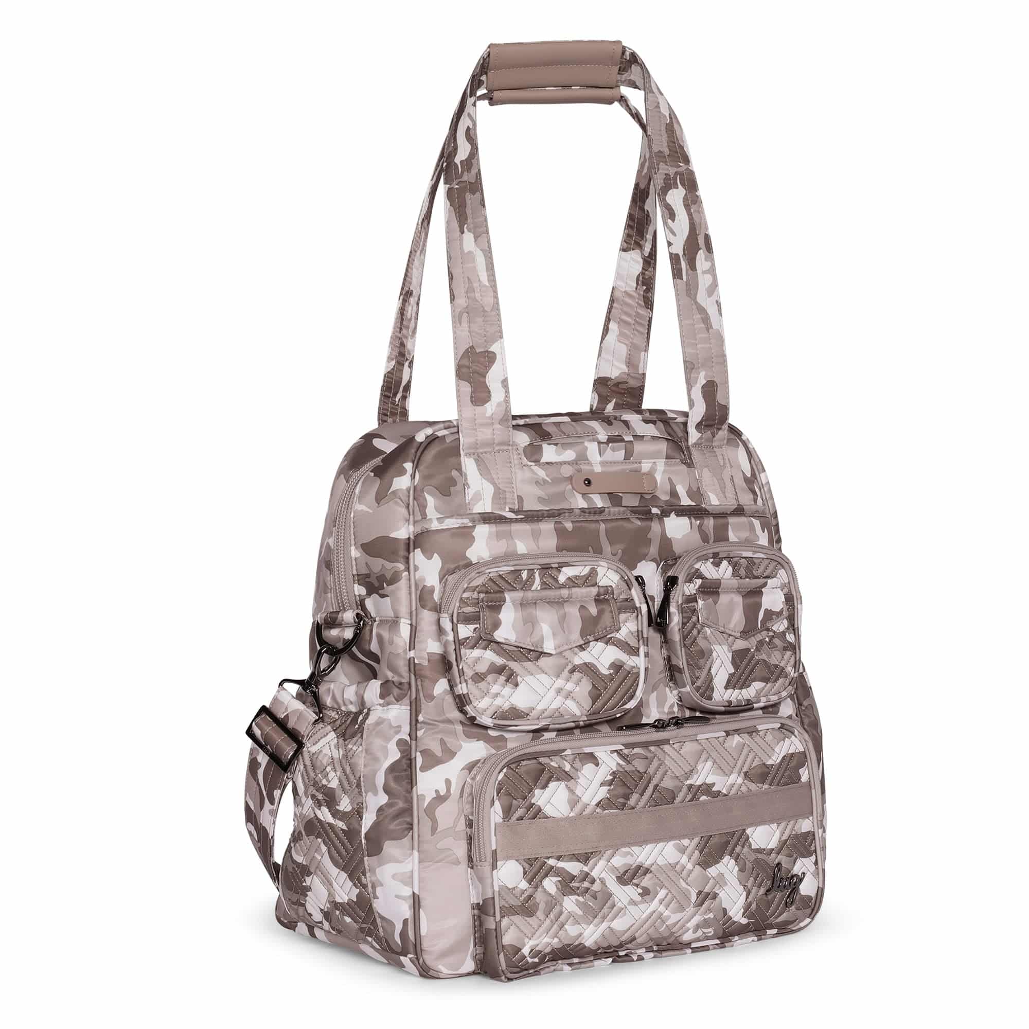 Puddle Jumper LE Convertible Tote Bag - CAMO TAUPE - PUDDLEJUMPERLE-CHARMBAR_CamoTaupe_02