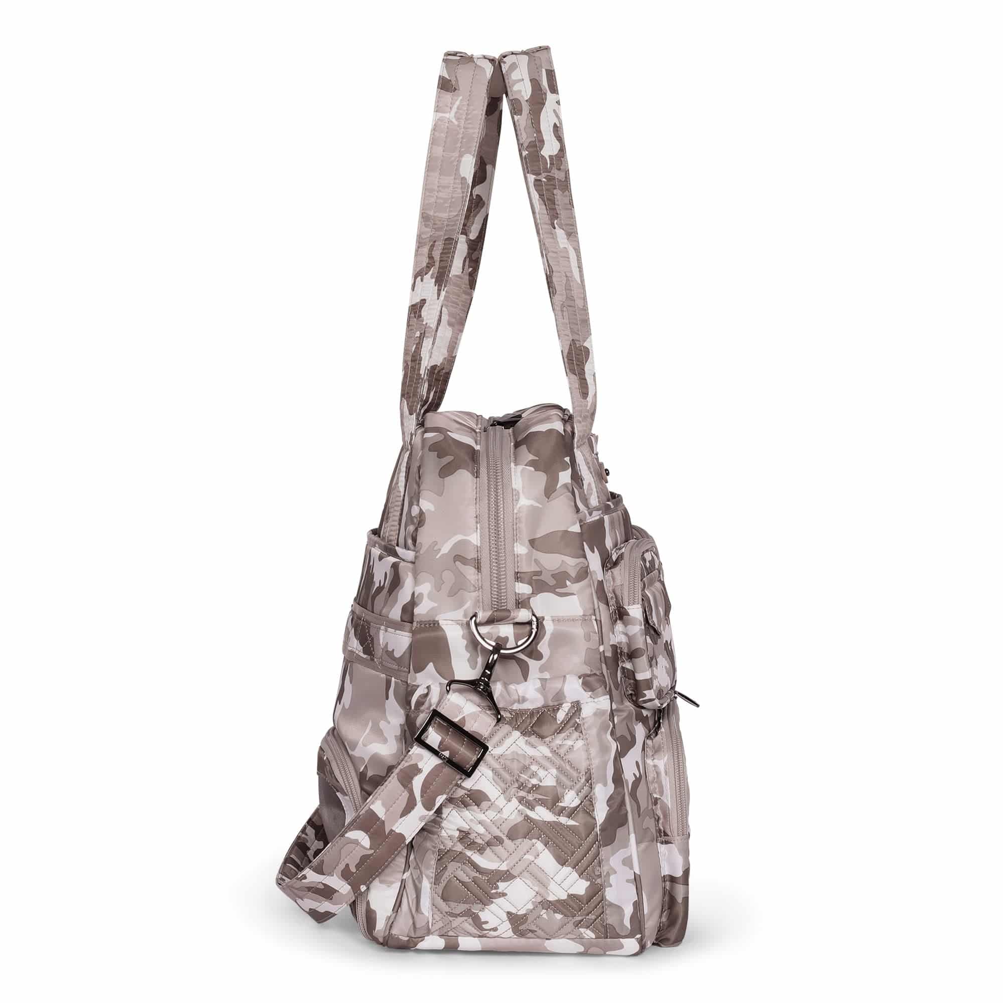 Puddle Jumper LE Convertible Tote Bag - CAMO TAUPE - PUDDLEJUMPERLE-CHARMBAR_CamoTaupe_03