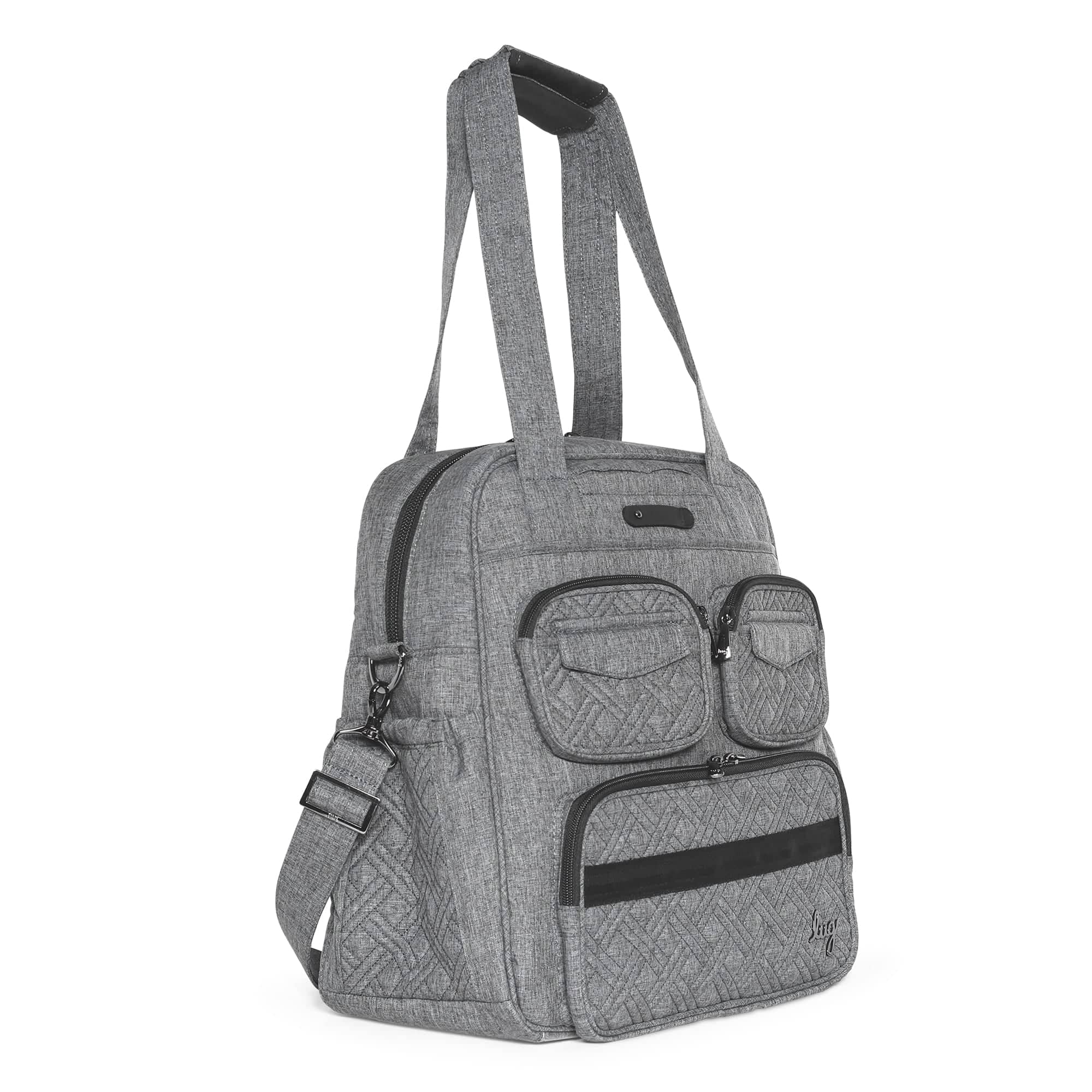 Puddle Jumper LE Convertible Tote Bag - HEATHER GREY - PUDDLEJUMPERLE-CHARMBAR_HeatherGrey_02