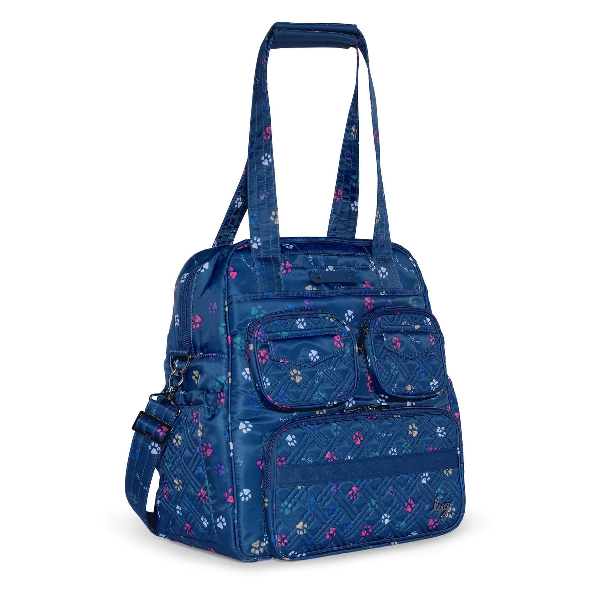 Puddle Jumper LE Convertible Tote Bag - PAWS NAVY - PUDDLEJUMPERLE-CHARMBAR_PawsNavy_02