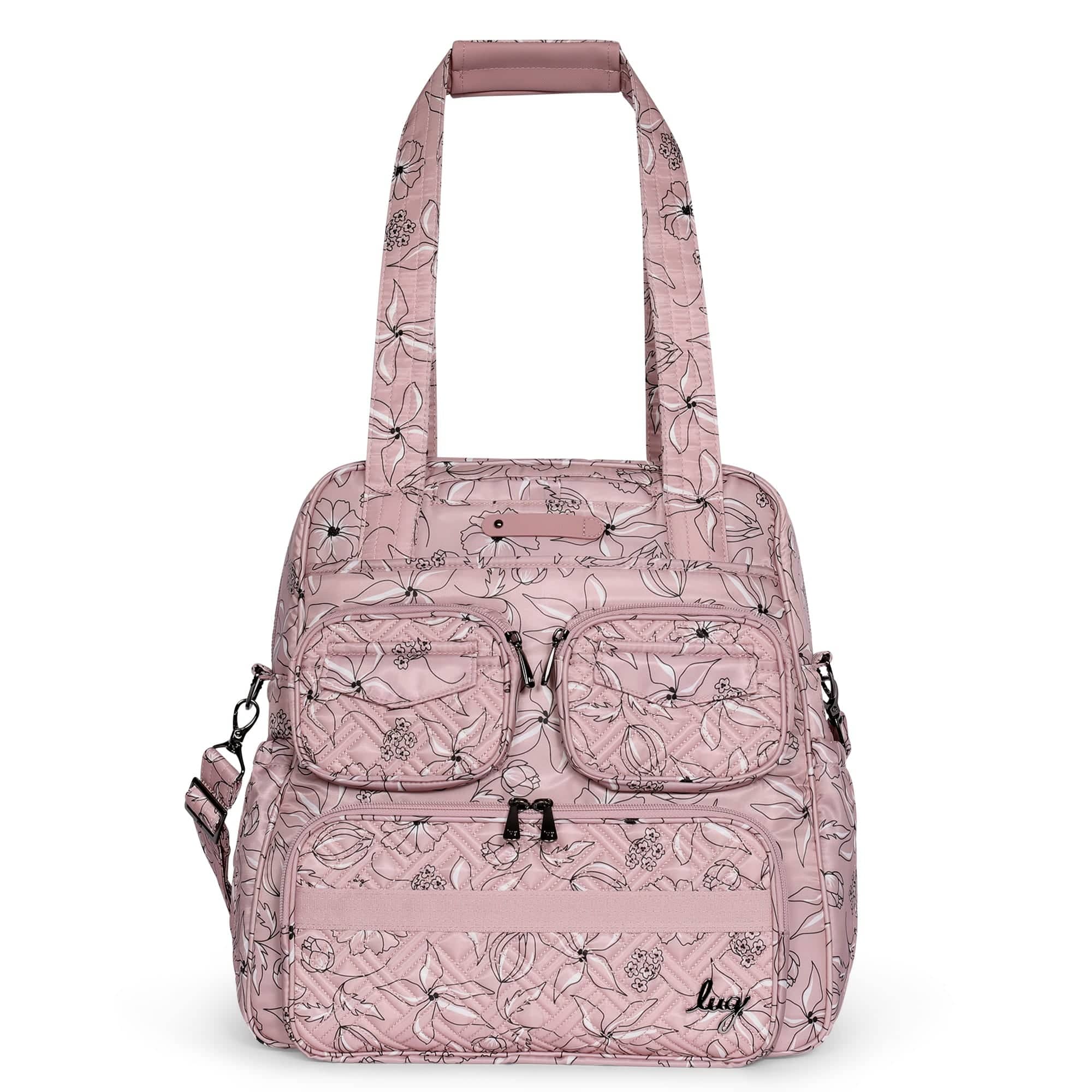 Puddle Jumper LE Convertible Tote Bag - SKETCH FLORAL BLUSH - PUDDLEJUMPERLE-CHARMBAR_SketchFloralBlush_01