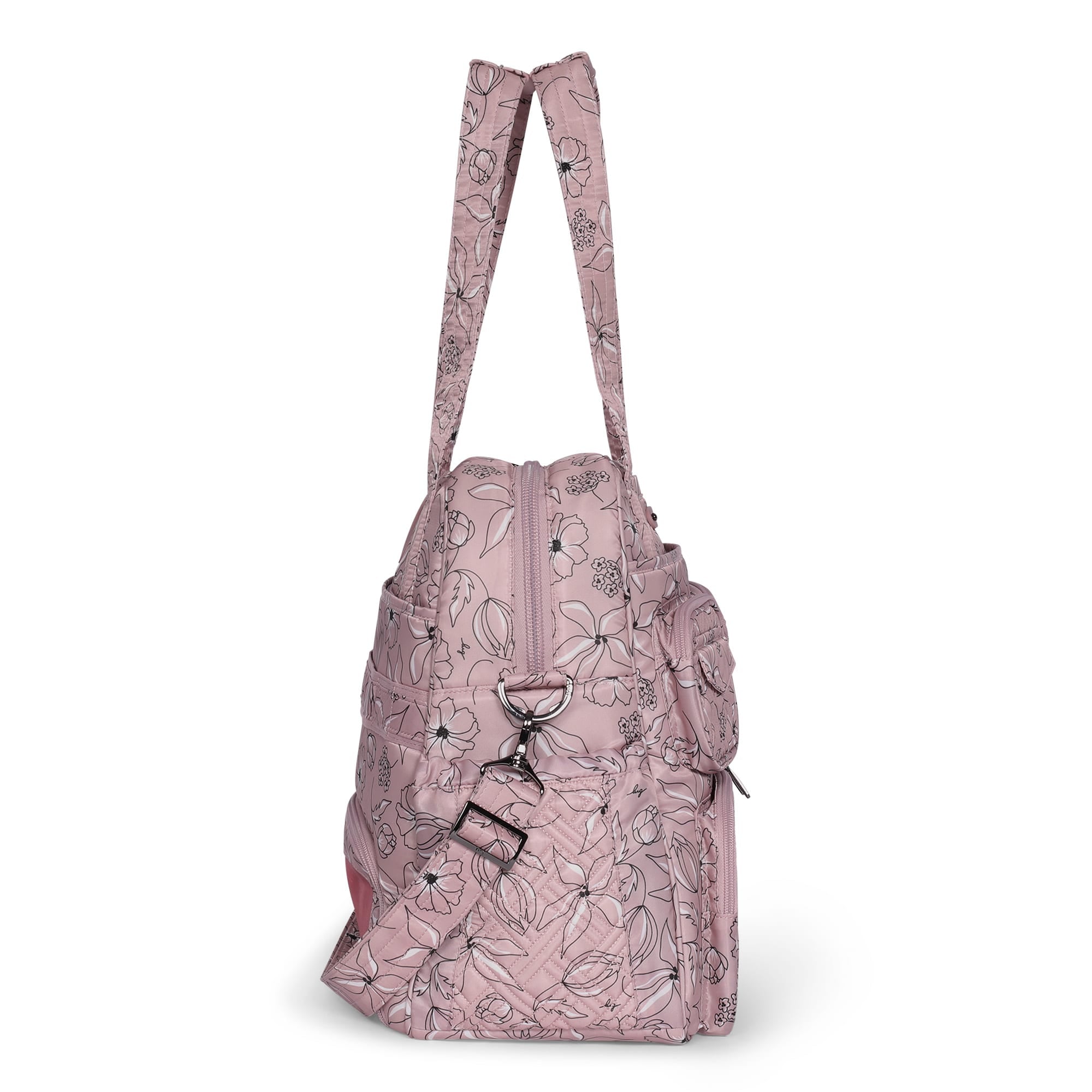 Puddle Jumper LE Convertible Tote Bag - SKETCH FLORAL BLUSH - PUDDLEJUMPERLE-CHARMBAR_SketchFloralBlush_03
