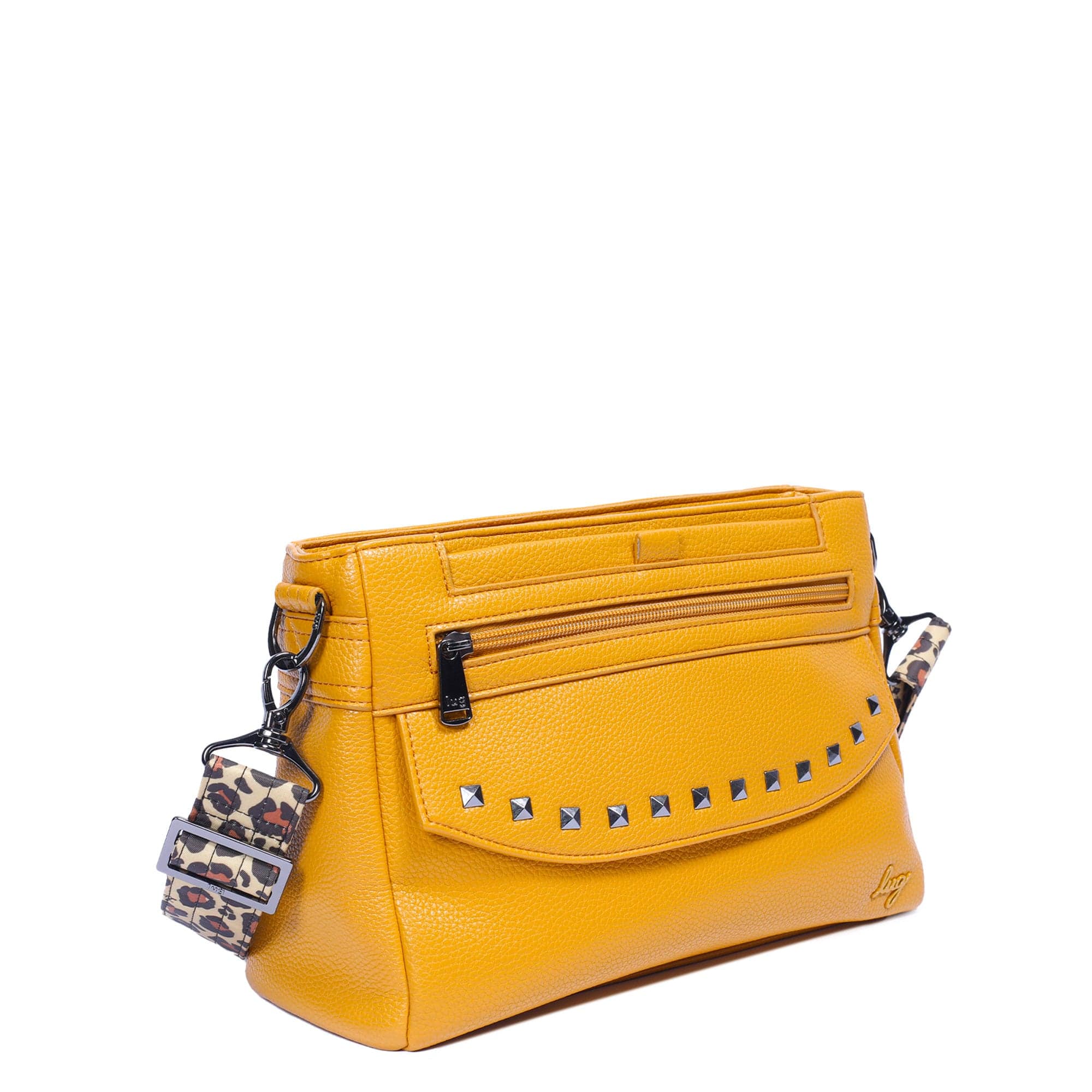 Pacer Classic VL Crossbody Bag - AMBER YELLOW - PacerVL_AmberYellowLeopardBrownStrap_02