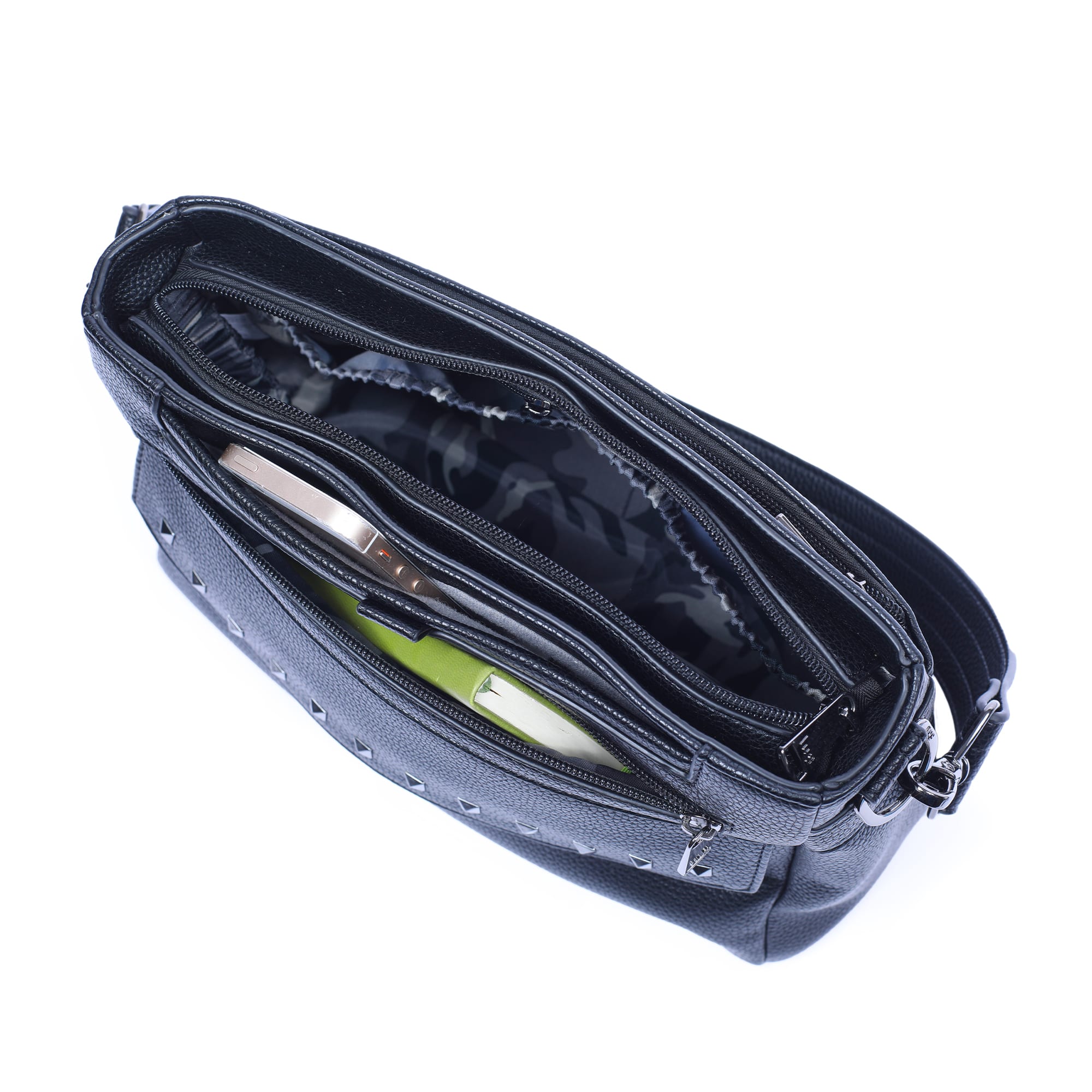 Pacer Classic VL Crossbody Bag - BLACK - PacerVL_BlackCamoMidnightStrap_05a