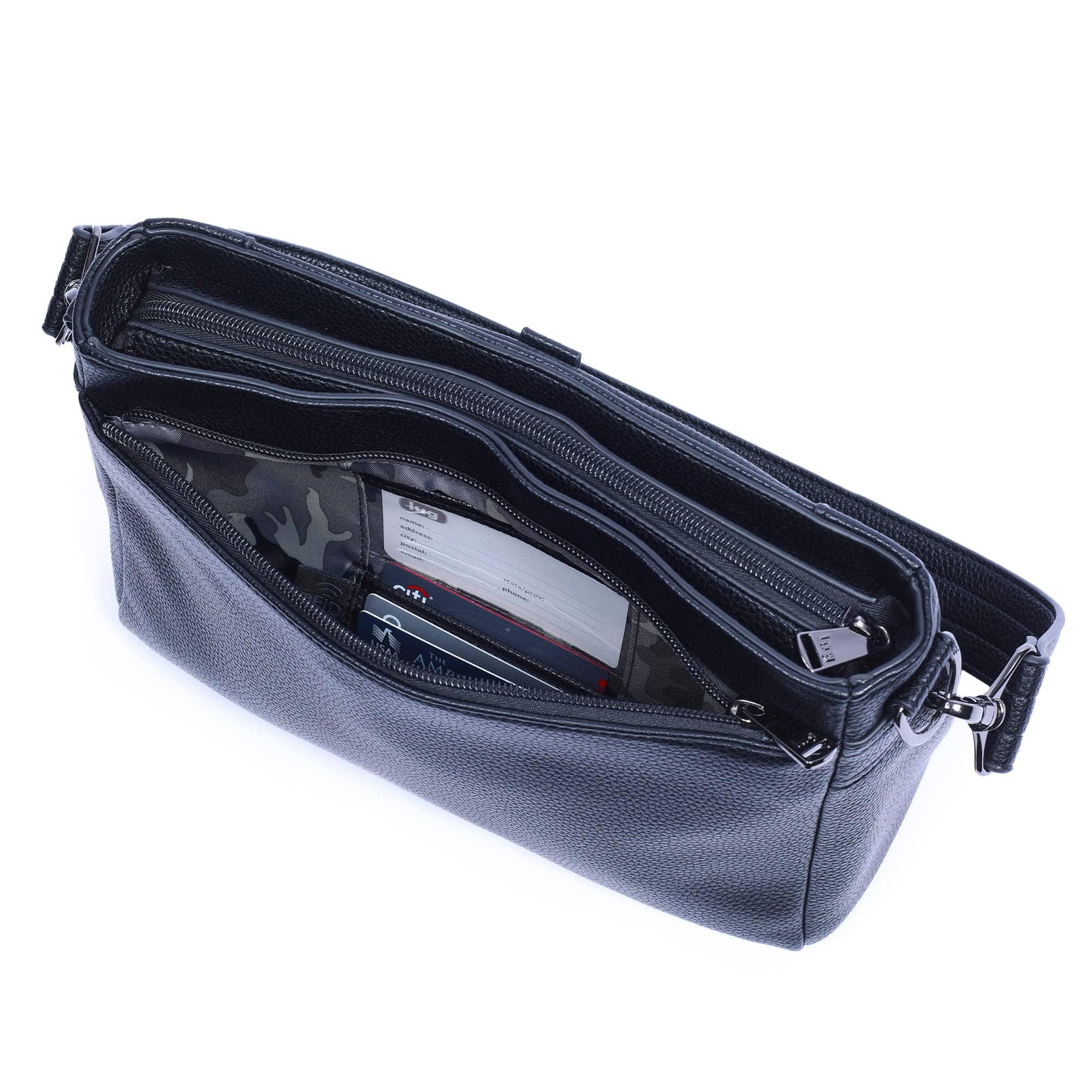 Pacer Classic VL Crossbody Bag - BLACK - PacerVL_BlackCamoMidnightStrap_05b