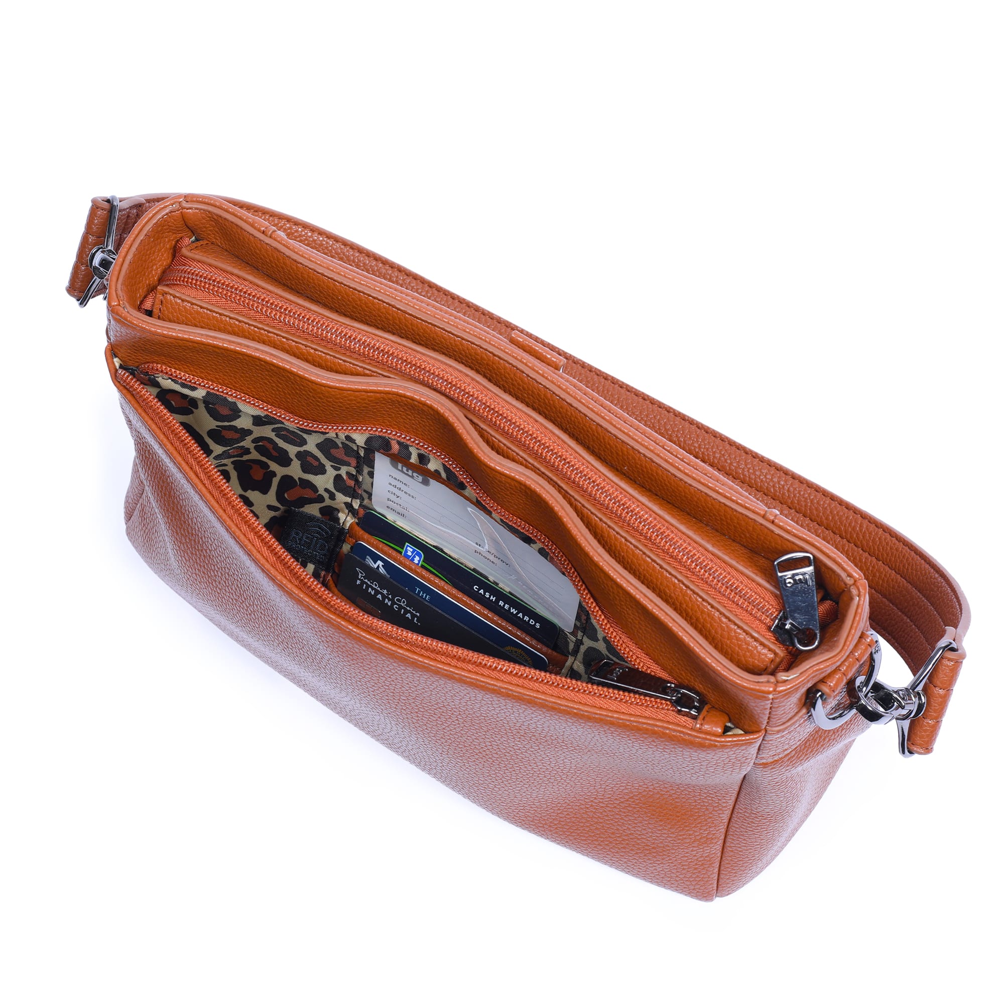 Pacer Classic VL Crossbody Bag - COPPER BROWN - PacerVL_CopperBrownLeopardBrownStrap_05b