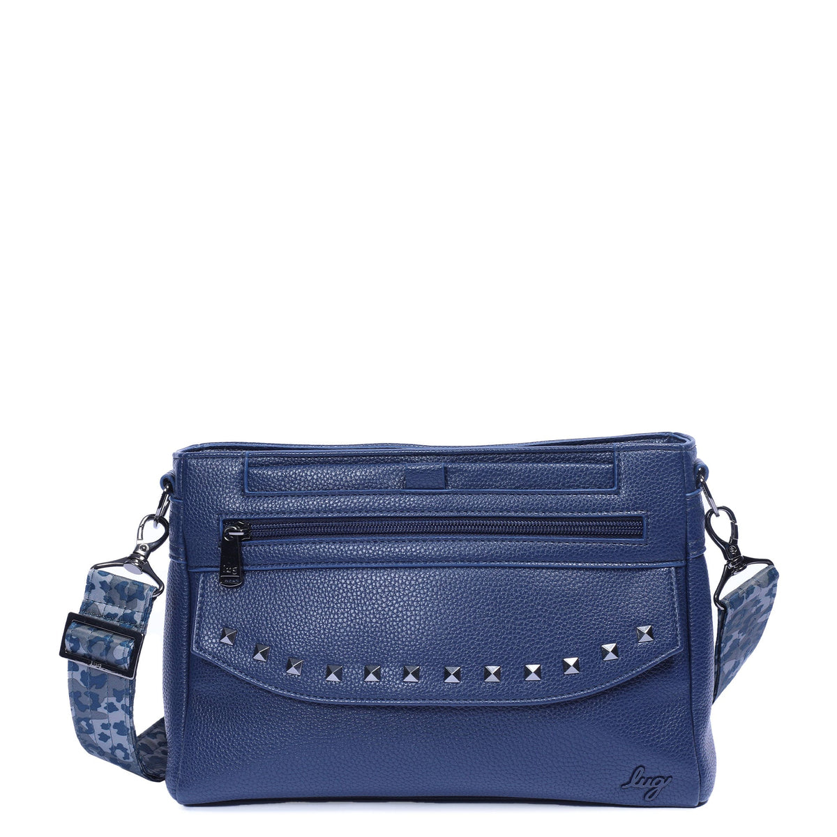 Pacer Classic VL Crossbody Bag - - PacerVL_NavyBlueLeopardNavyStrap_01_0e1e5e32-4545-4e70-800b-aaf59f484be1