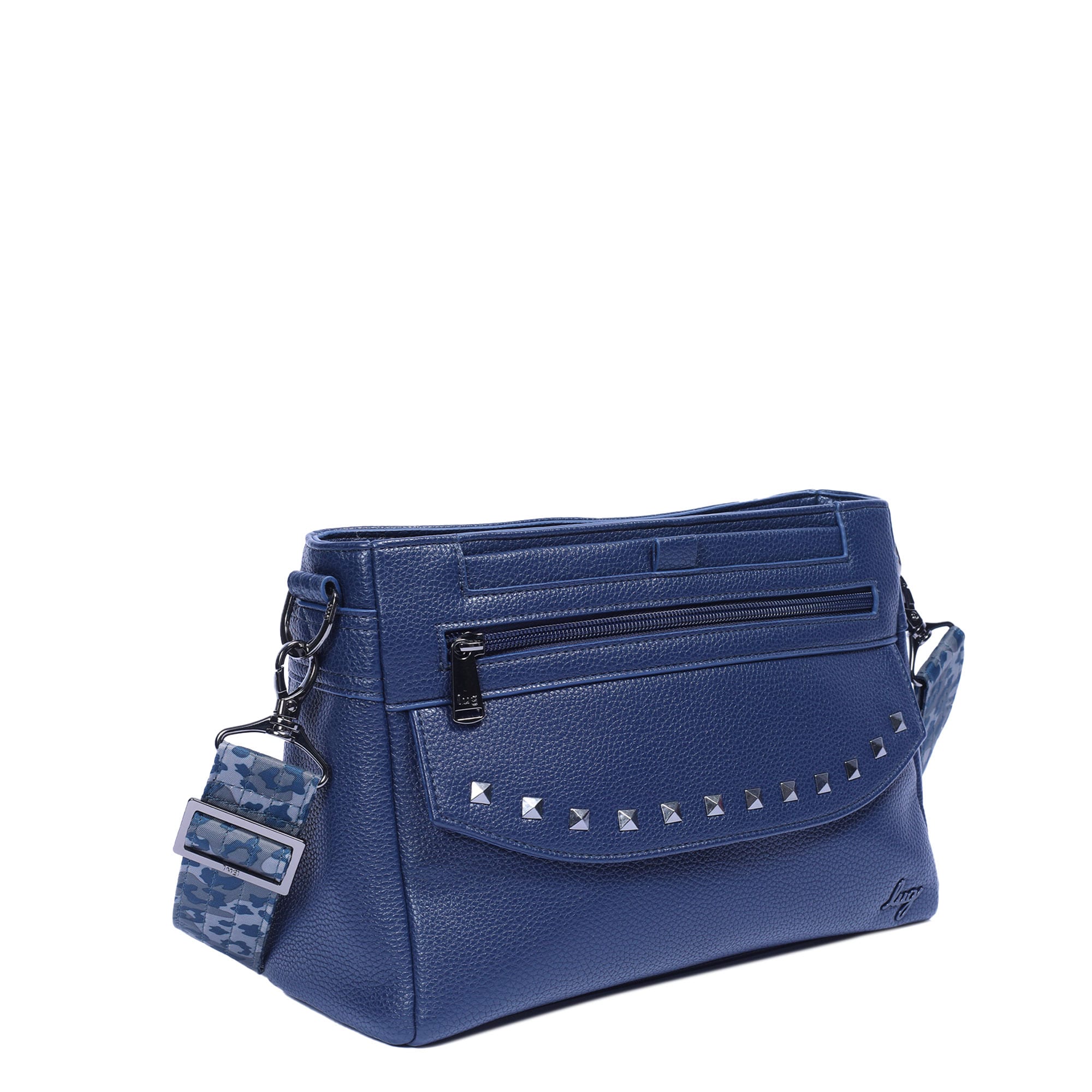 Pacer Classic VL Crossbody Bag - - PacerVL_NavyBlueLeopardNavyStrap_02