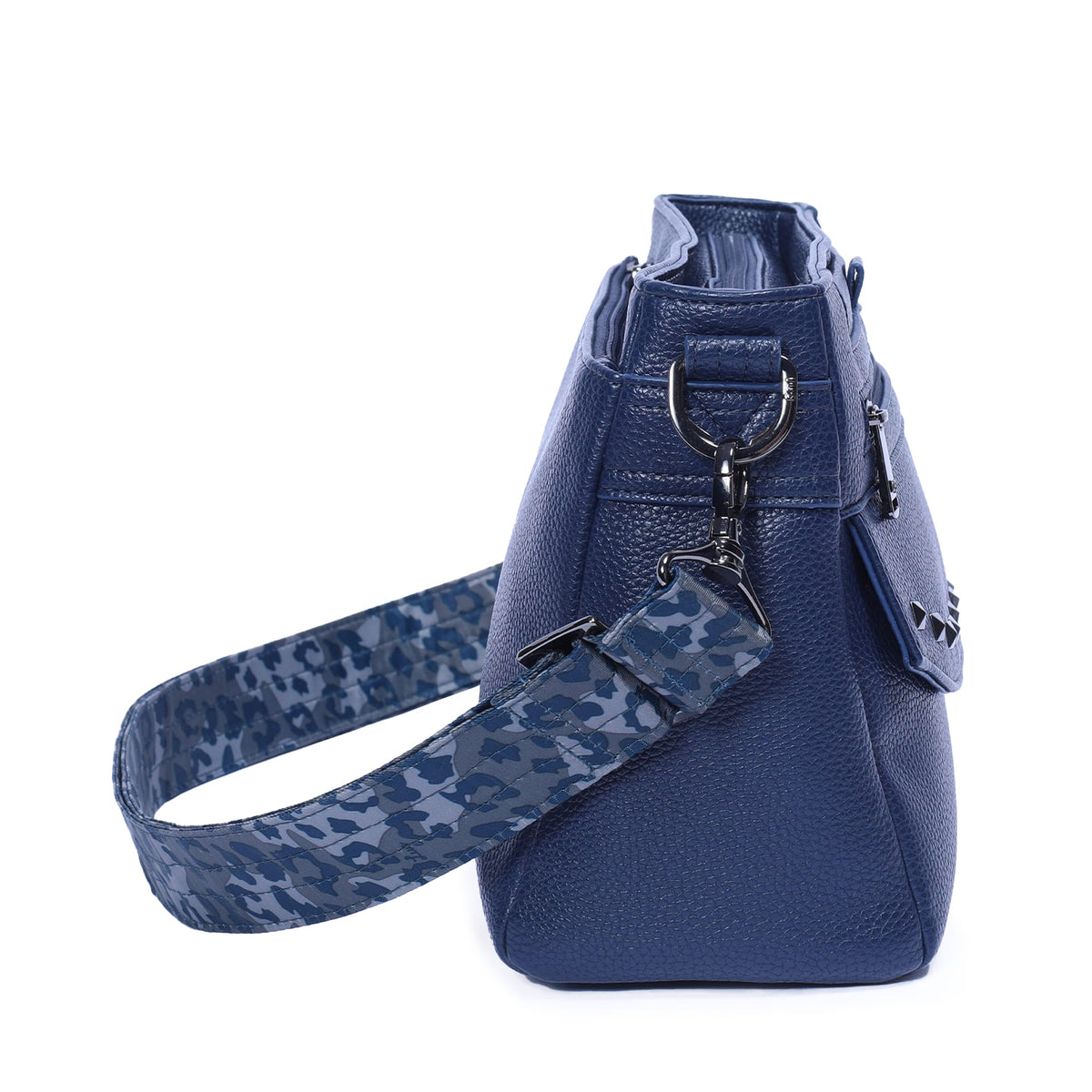 Pacer Classic VL Crossbody Bag - NAVY BLUE - PacerVL_NavyBlueLeopardNavyStrap_03