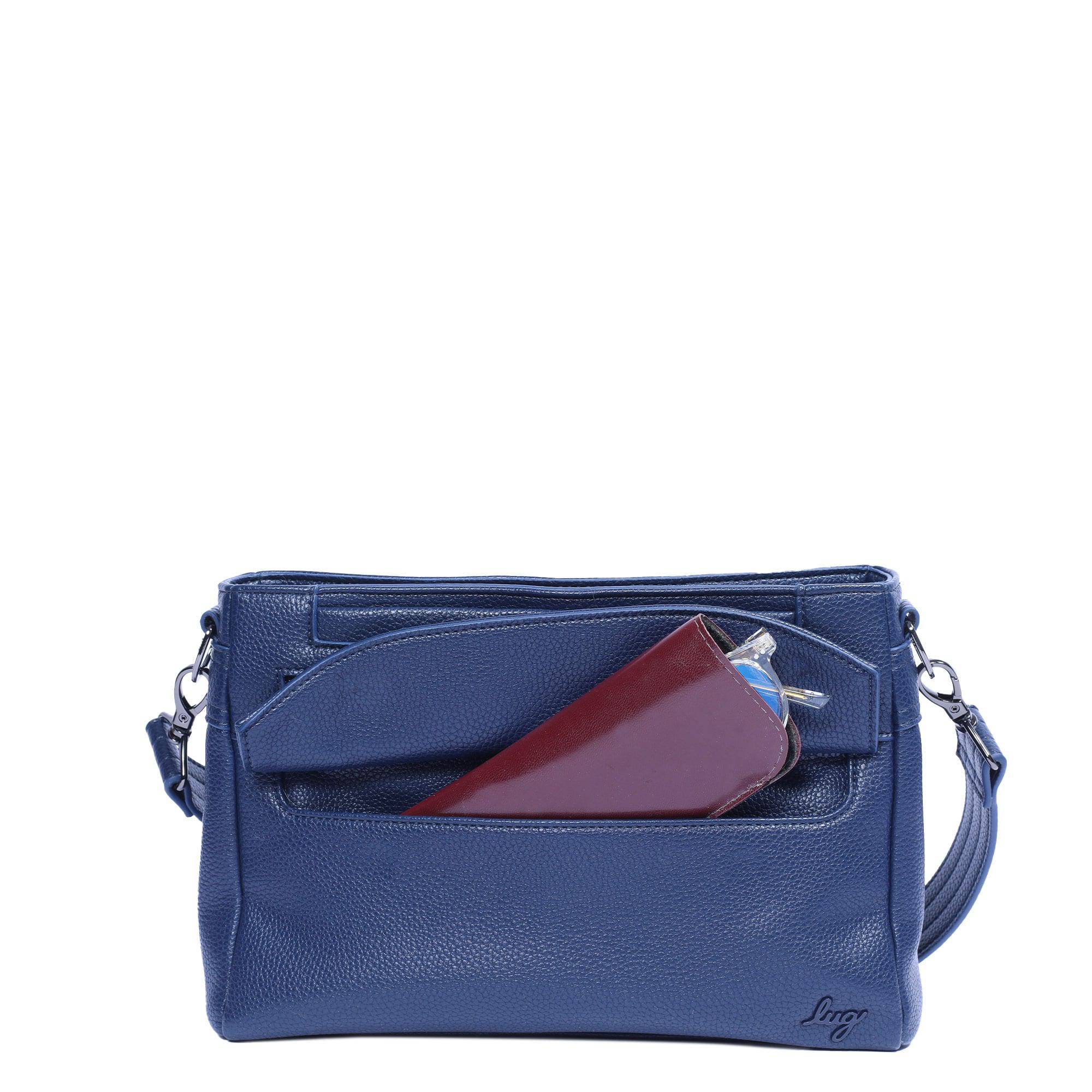 Pacer Classic VL Crossbody Bag - - PacerVL_NavyBlueLeopardNavyStrap_05