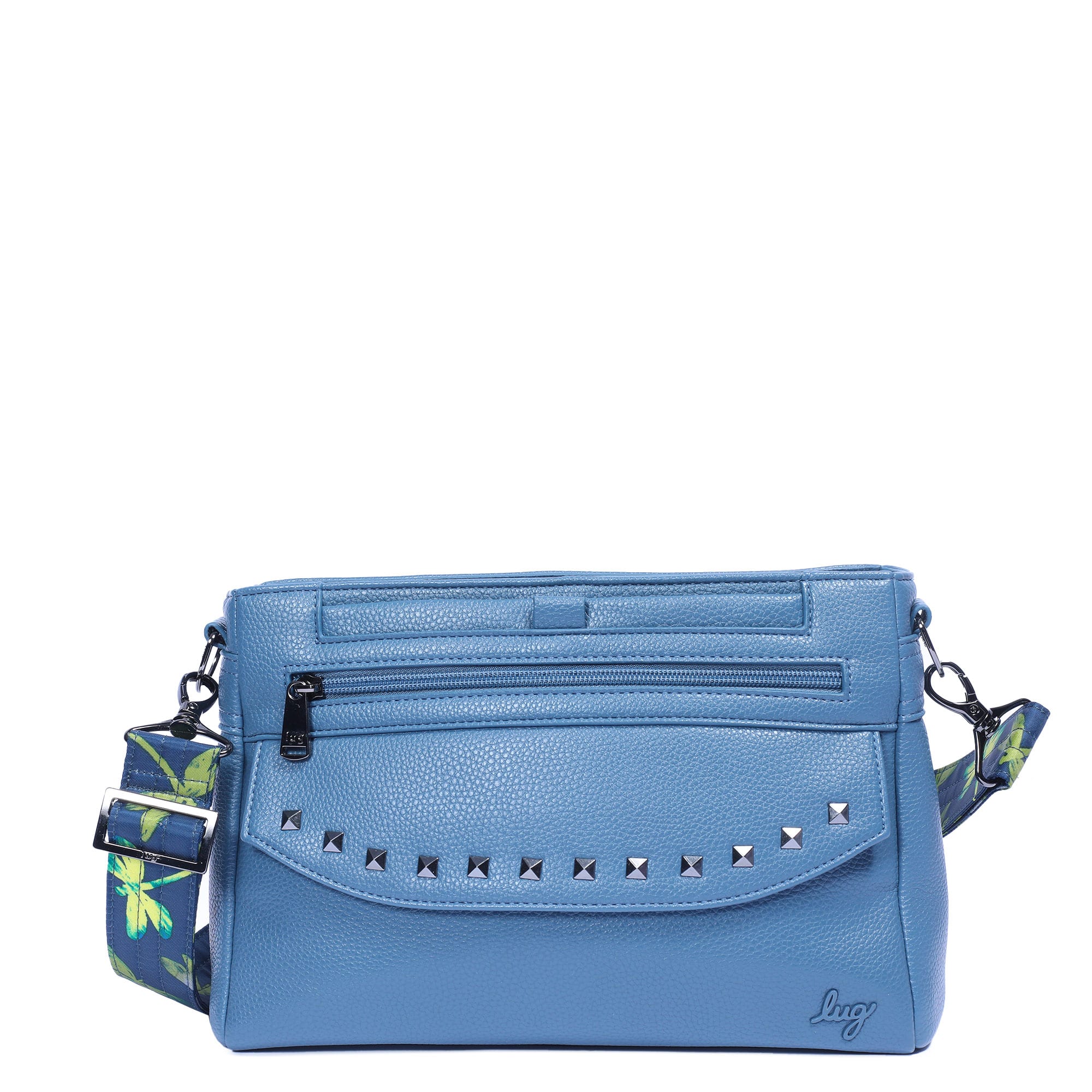 Pacer Classic VL Crossbody Bag - SLATE BLUE - PacerVL_SlateBlueDragonflyNavyStrap_01