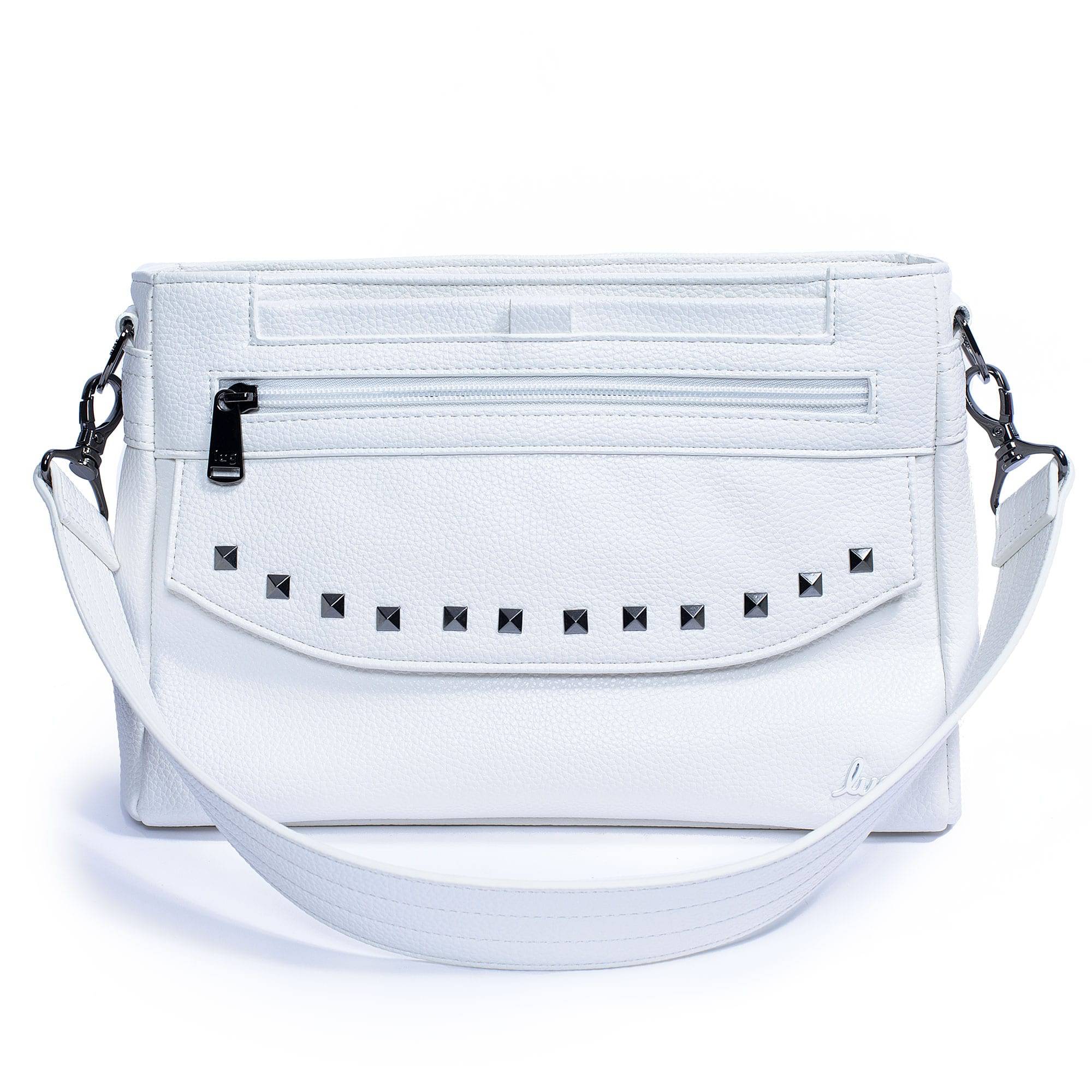 Pacer Classic VL Crossbody Bag - WHITE - PacerVL_White-LilyGreyStrap_01a