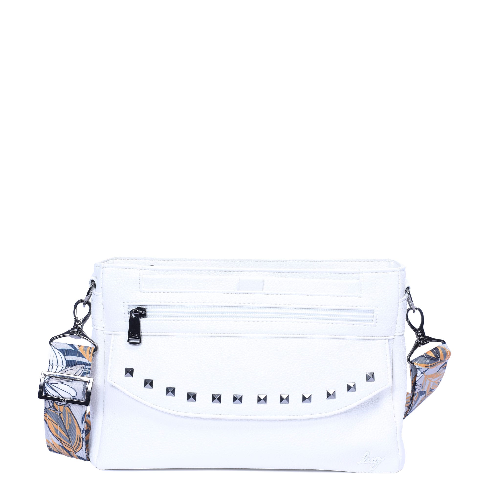 Pacer Classic VL Crossbody Bag - WHITE - PacerVL_WhiteLilyGreyStrap_01