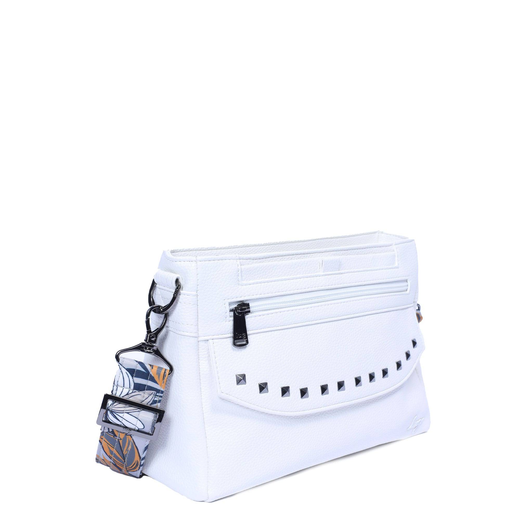 Pacer Classic VL Crossbody Bag - WHITE - PacerVL_WhiteLilyGreyStrap_02