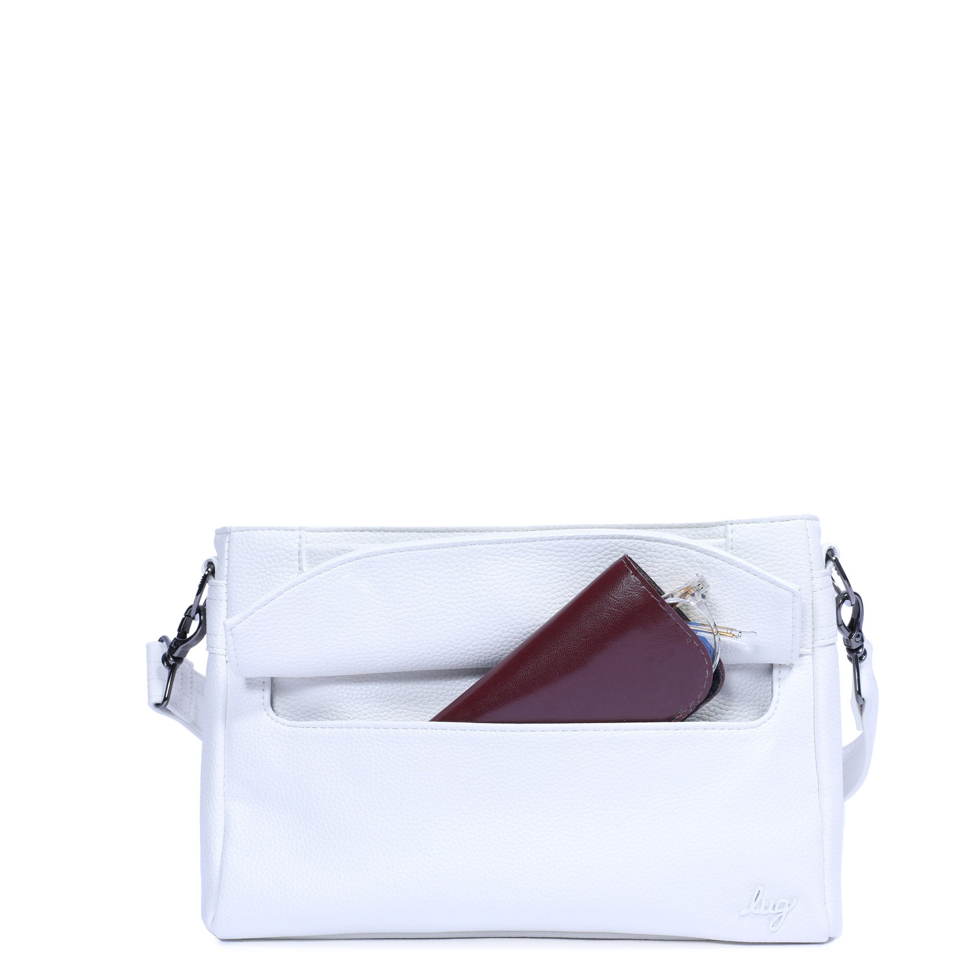 Pacer Classic VL Crossbody Bag - WHITE - PacerVL_WhiteLilyGreyStrap_05