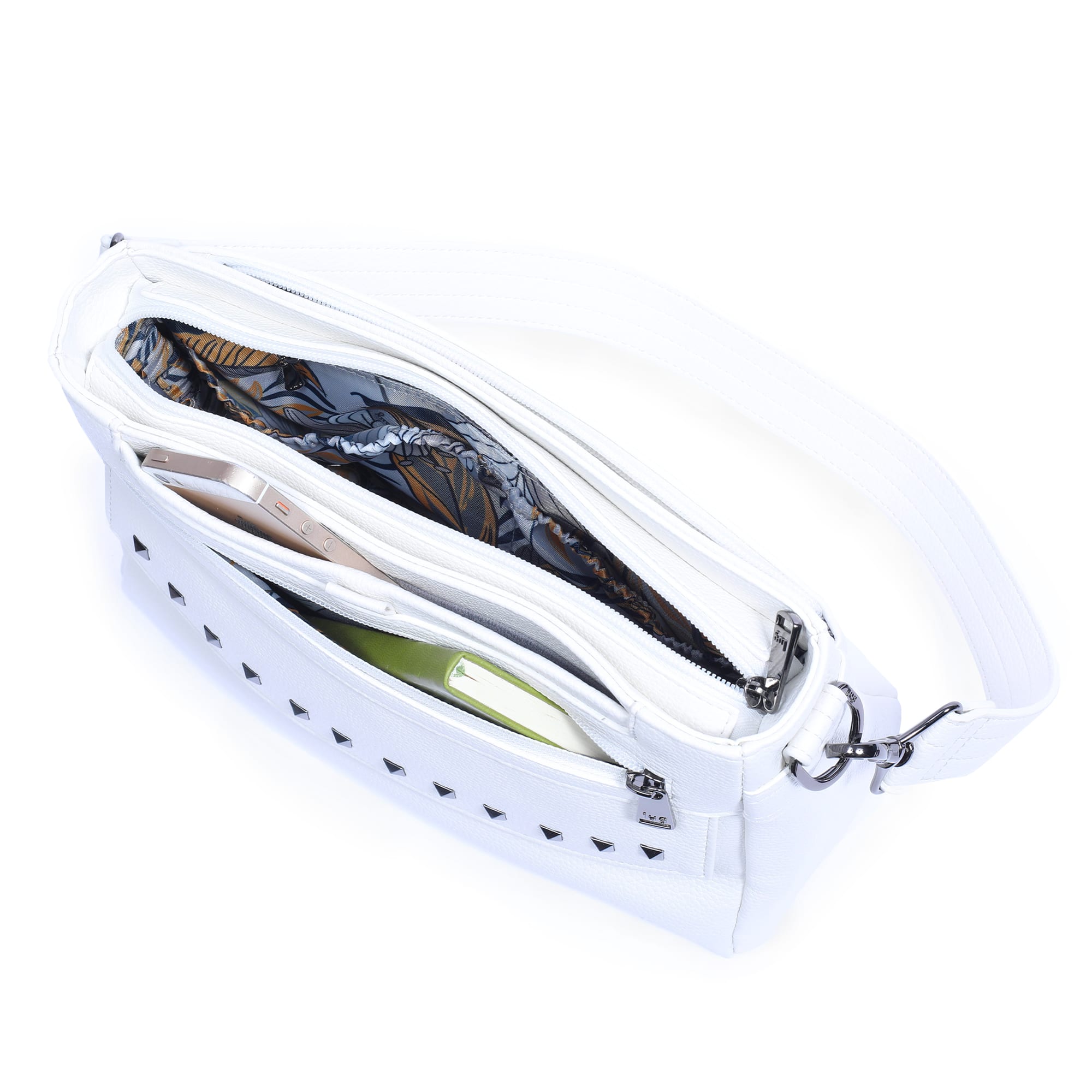 Pacer Classic VL Crossbody Bag - WHITE - PacerVL_WhiteLilyGreyStrap_05a