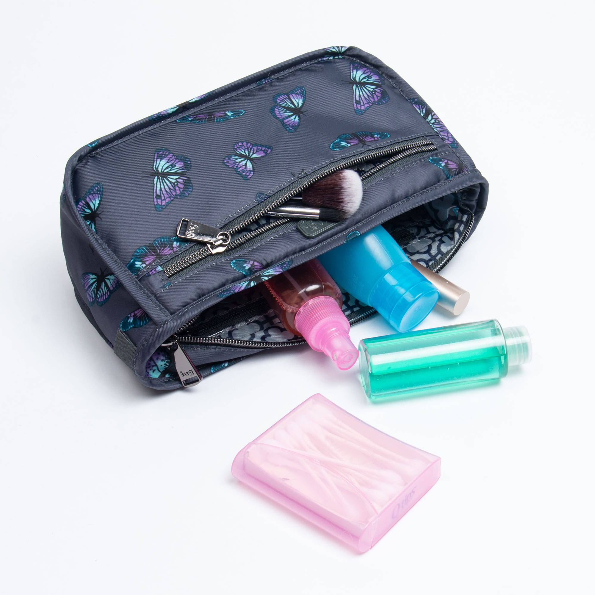 Parasail Cosmetic Case - BUTTERFLY GREY - Parasail_ButterflyGrey_07a