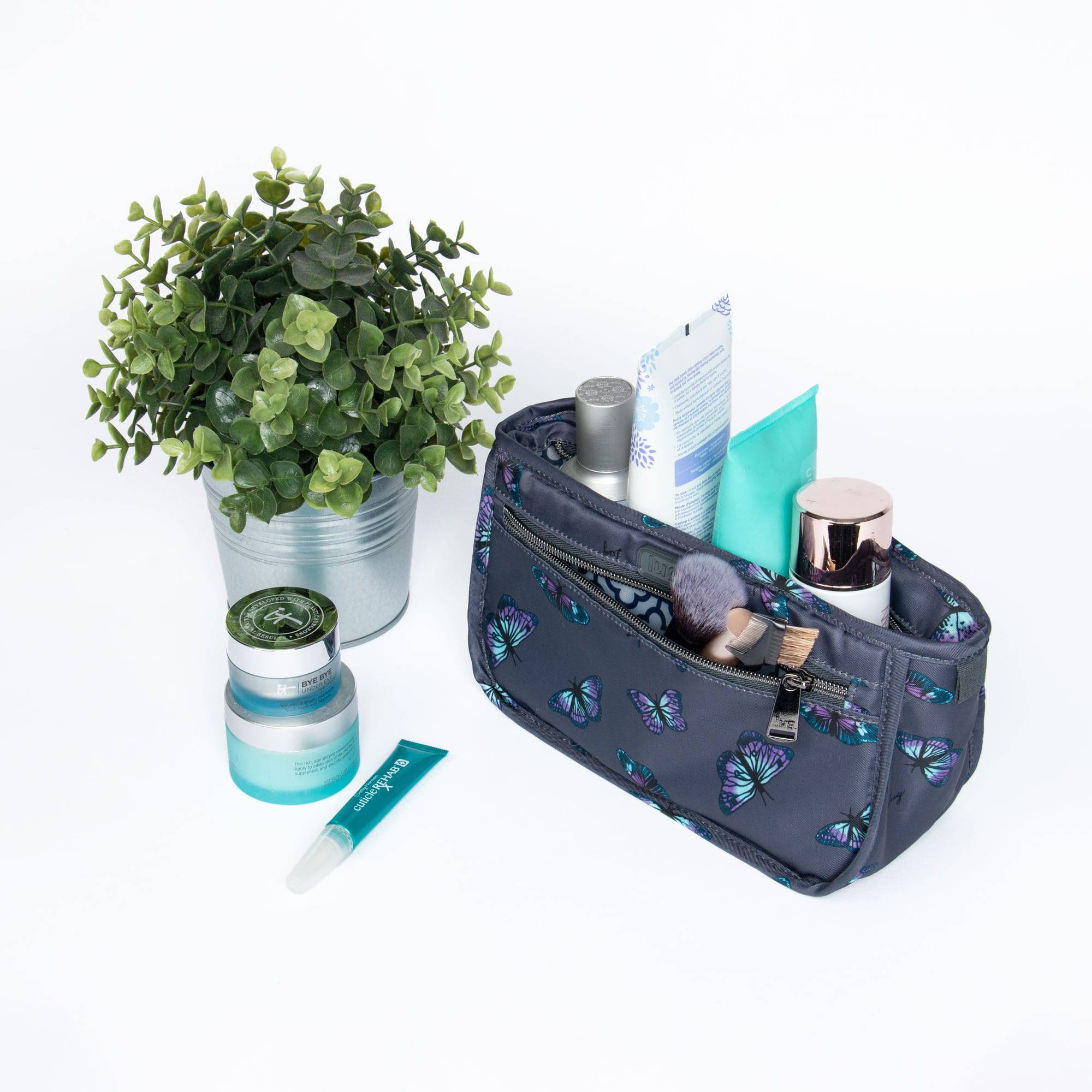 Parasail Cosmetic Case - BUTTERFLY GREY - Parasail_ButterflyGrey_07b