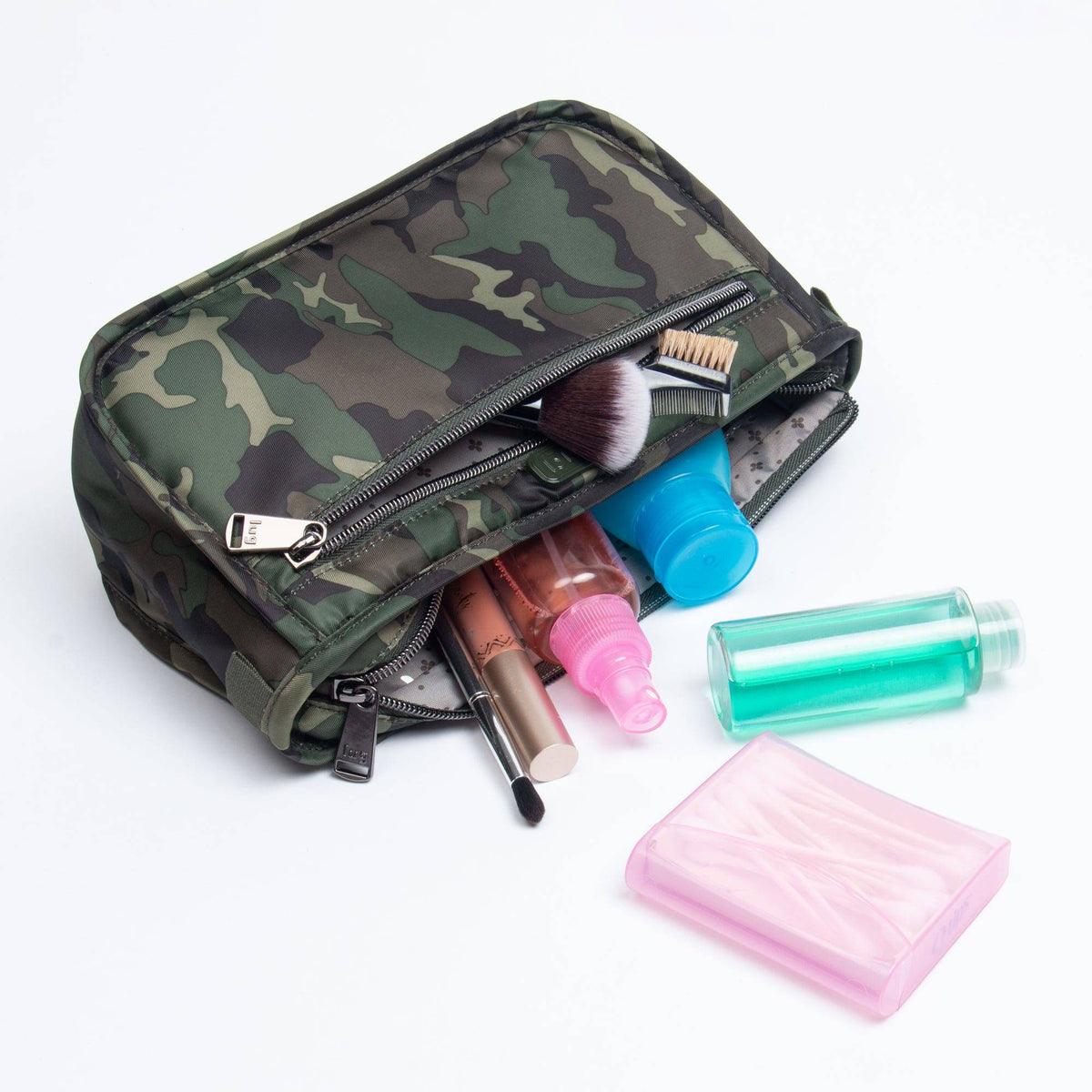 New Plaid High Capacity Double Zipper Cosmetic Bag for Women PU