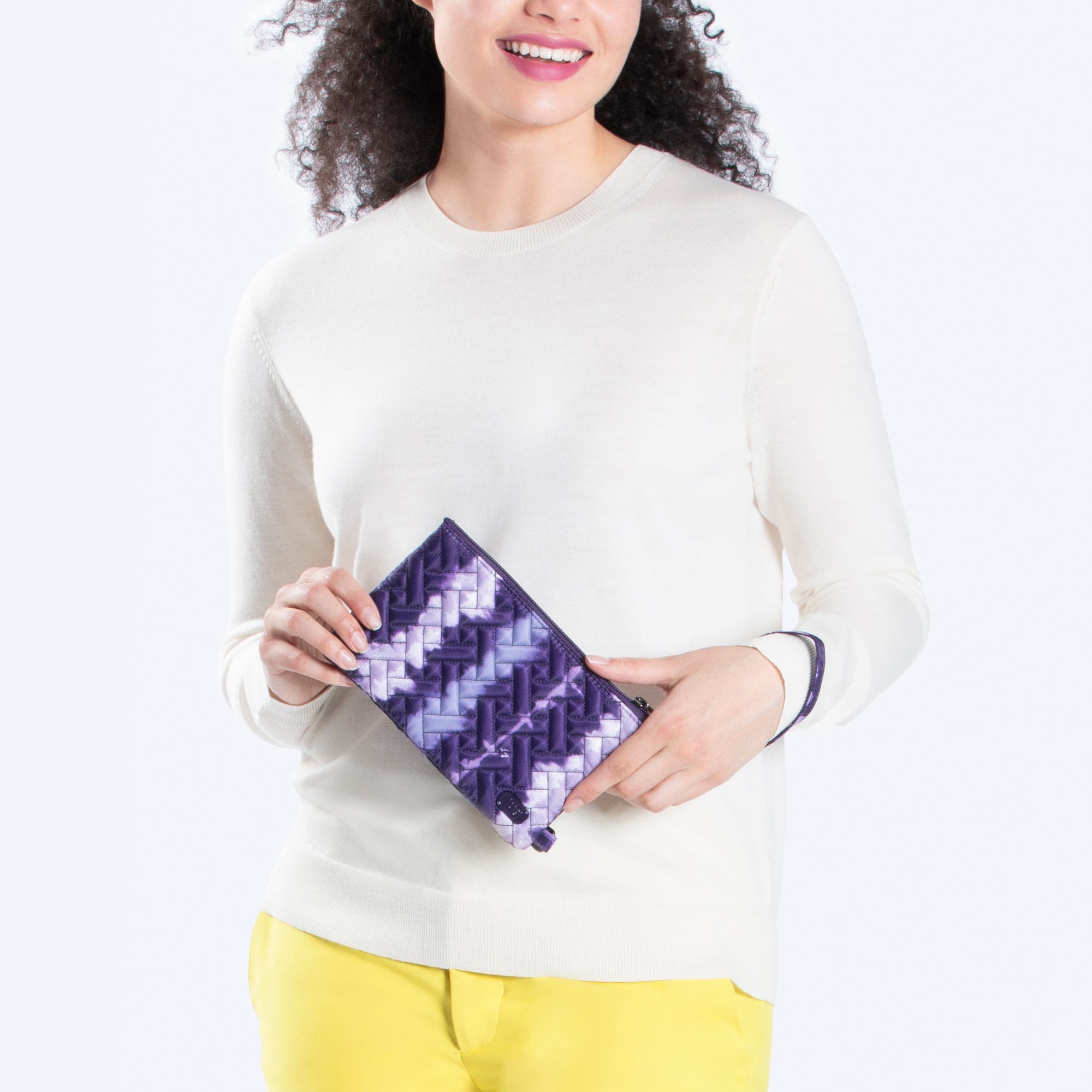Peekaboo Convertible Crossbody Bag - SHIBORI PURPLE - PeekabooPouch_ShirboriPurple_Model_02