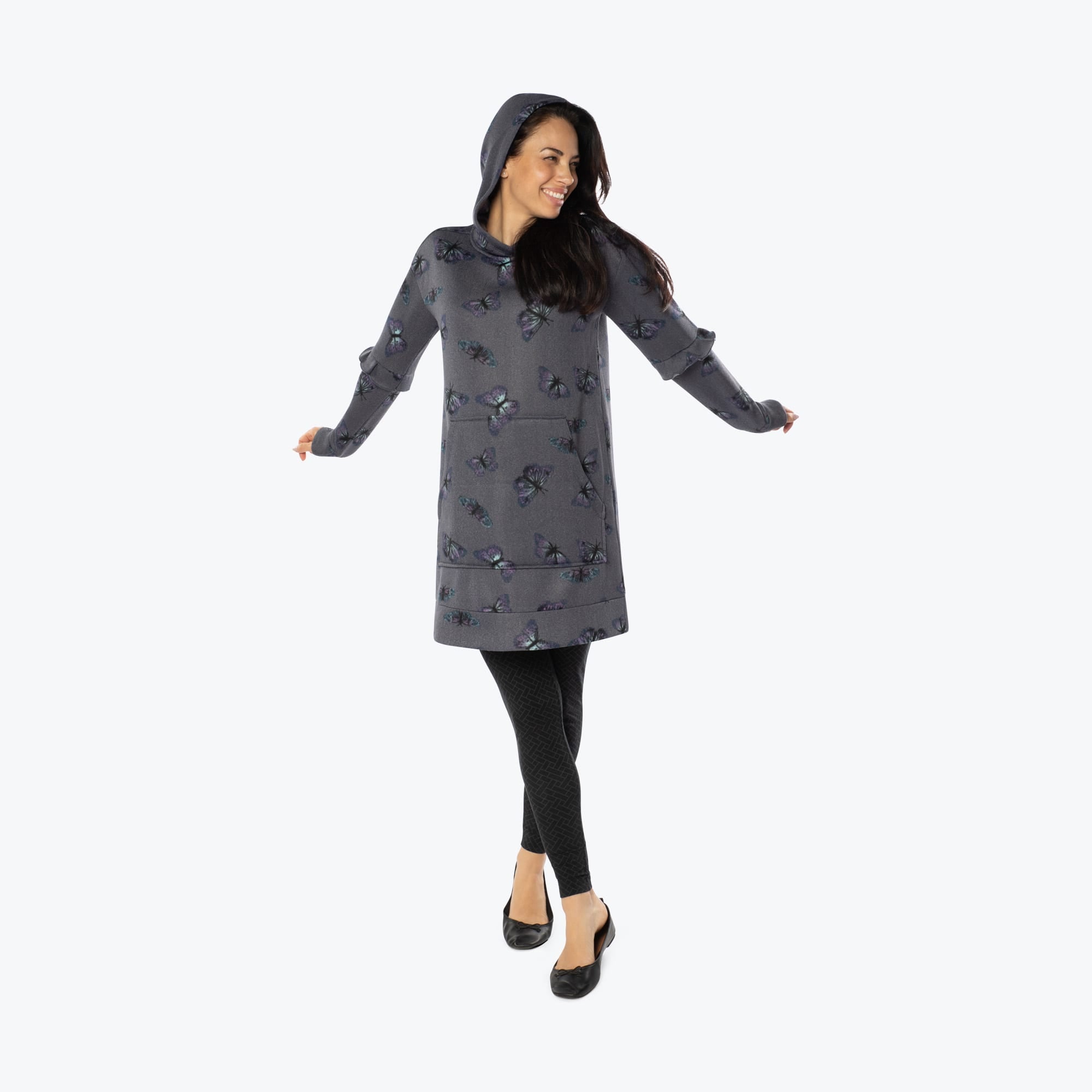 Peekaboo Sweater Fleece Tunic Hoodie - BUTTERFLY GREY - PeekabooSweaterFleece_ButterflyGrey_S_01c_6e3acd33-e650-4aa6-a0c6-d7c259649ace