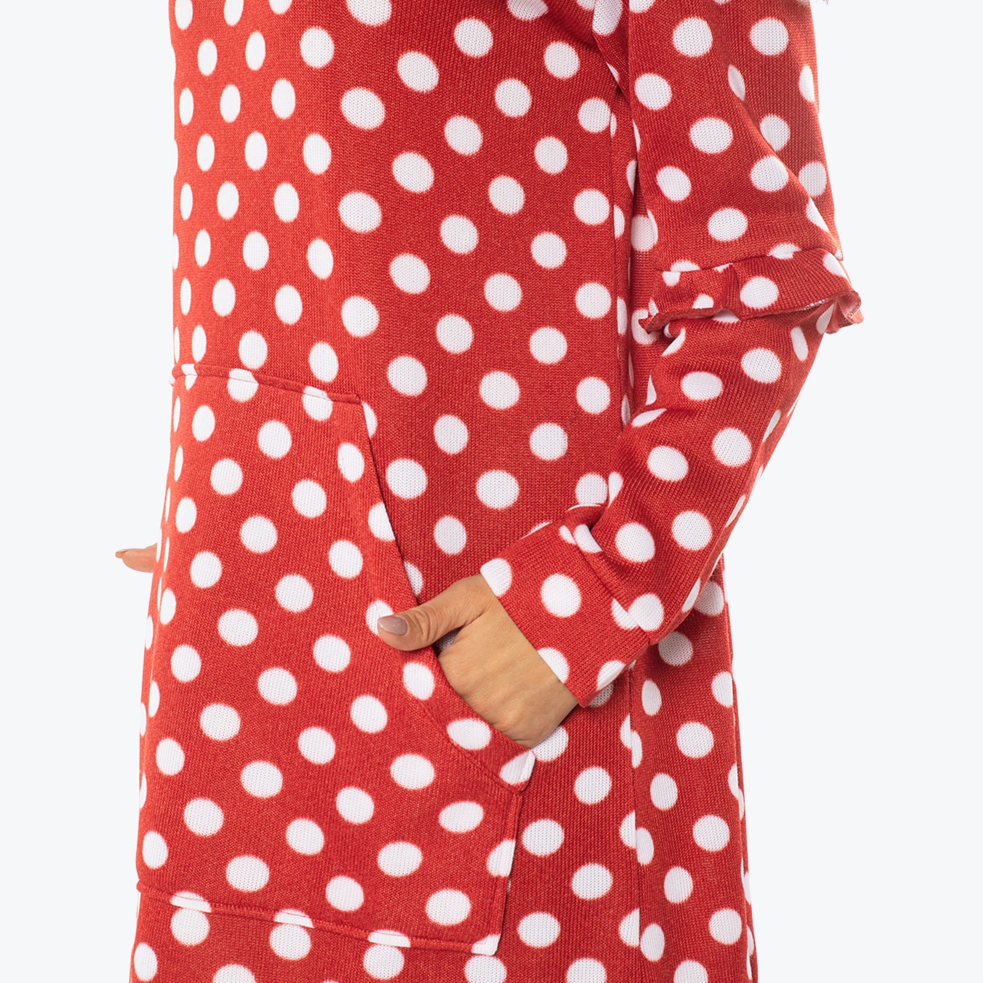 Peekaboo Sweater Fleece Tunic Hoodie - CRIMSON LARGE DOT - PeekabooSweaterFleece_CrimsonLGDot_M_04b_00f2d2af-22b1-4a64-85df-45859b2eb17b