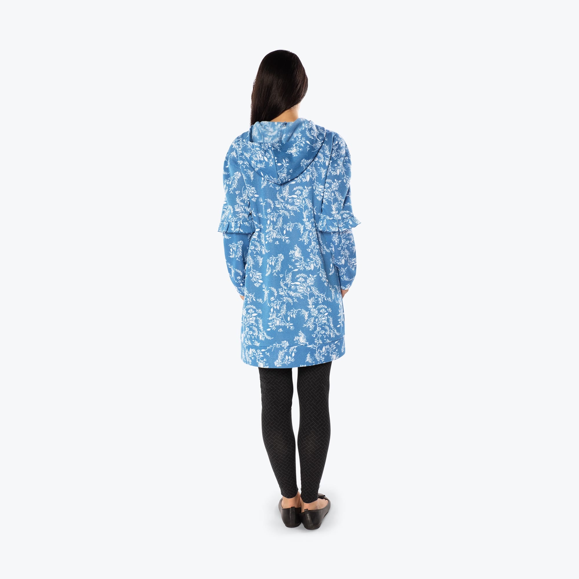 Peekaboo Sweater Fleece Tunic Hoodie - FLOURISH BLUE - PeekabooSweaterFleece_FlourishBlue_S_02_a9b4f2a1-5f73-41b5-af74-bd71faf4a0e8