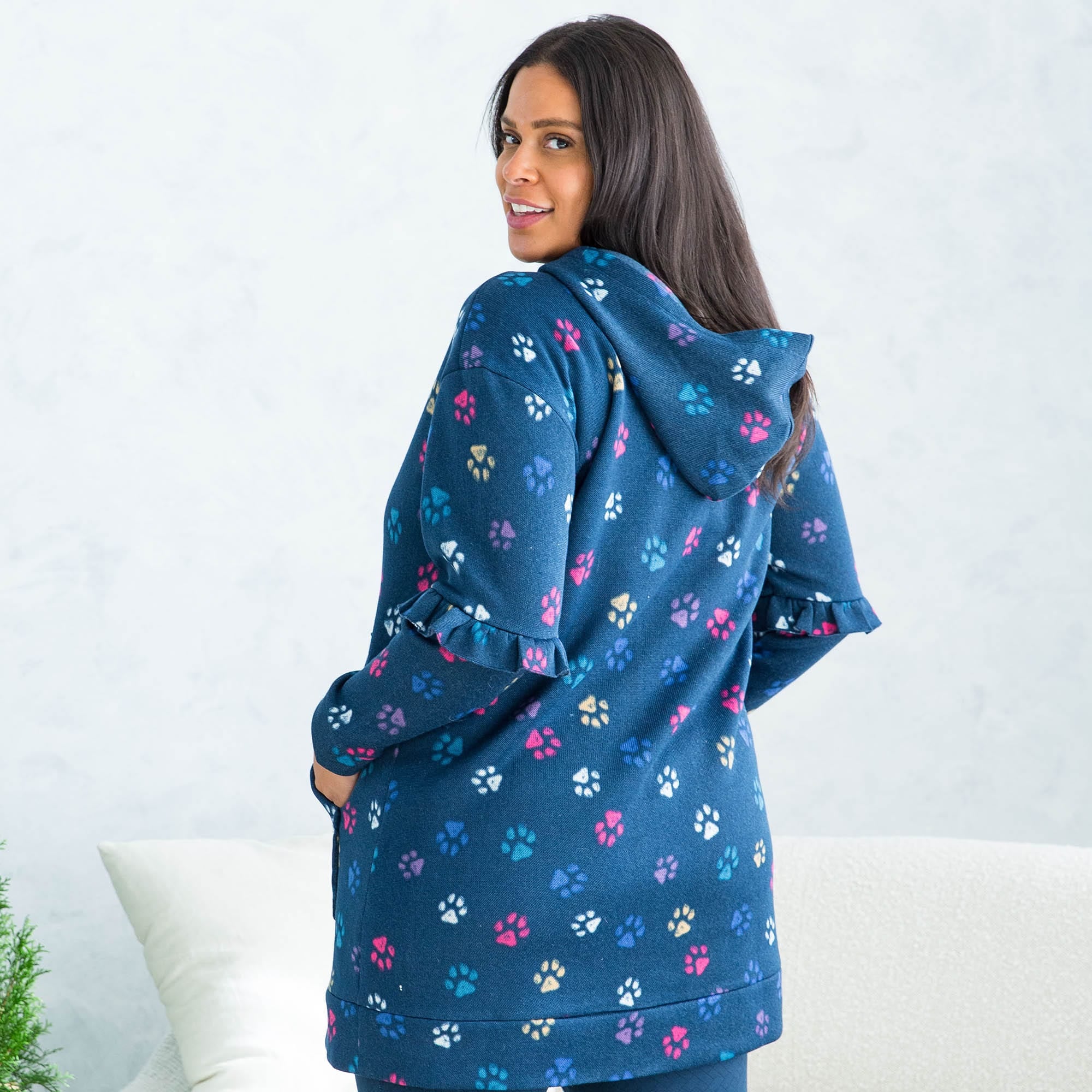 Peekaboo Sweater Fleece Tunic Hoodie - - PeekabooSweaterFleece_Lifestyle_03