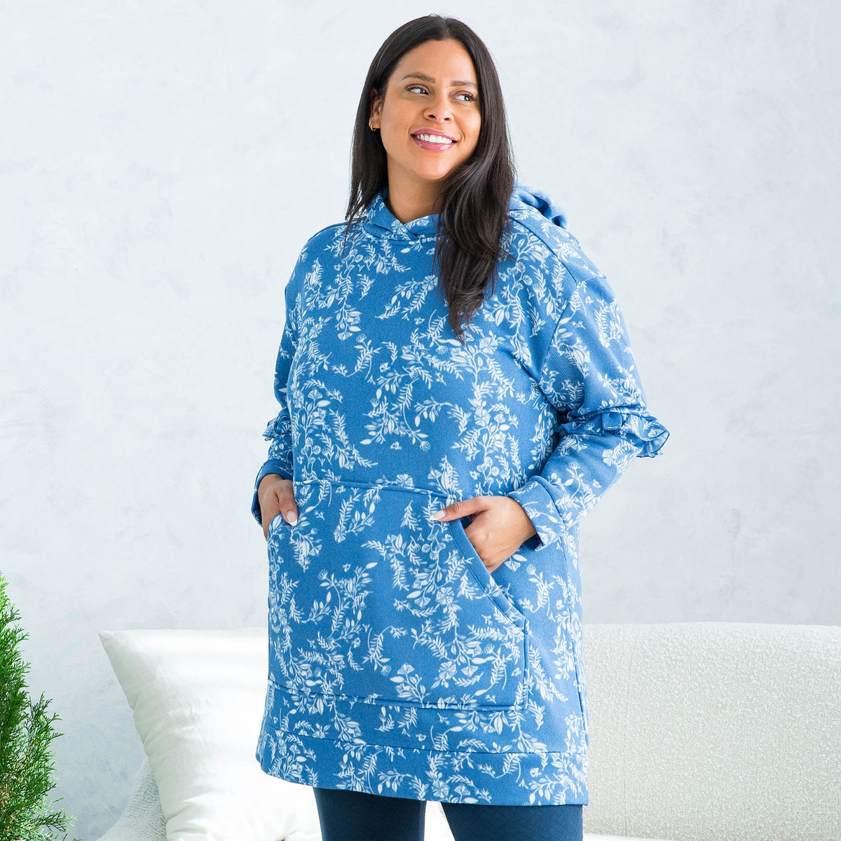 Peekaboo Sweater Fleece Tunic Hoodie - FLOURISH BLUE - PeekabooSweaterFleece_Lifestyle_04_04cf6fda-ec50-4b48-ab79-6162ba1f0ec0