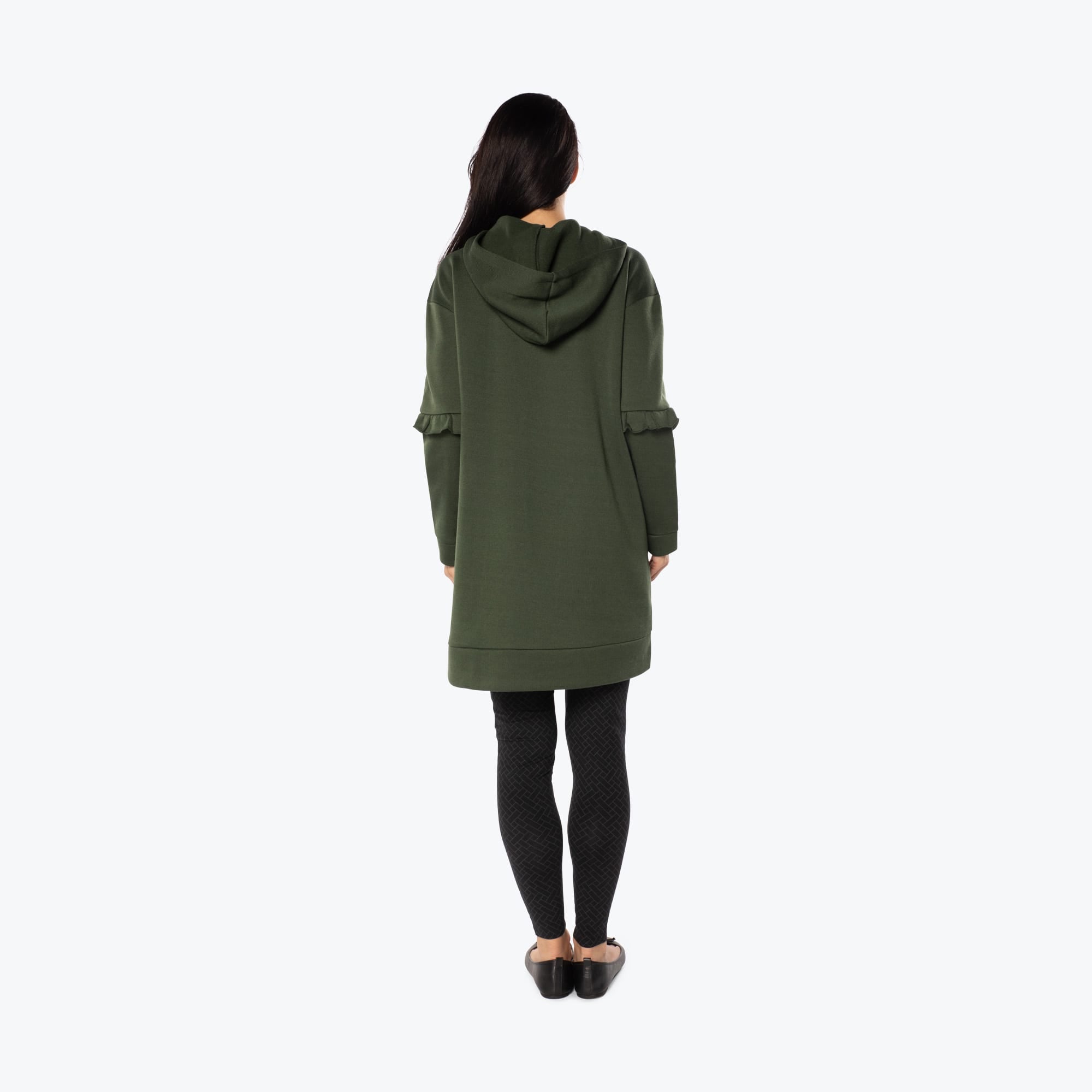Peekaboo Sweater Fleece Tunic Hoodie - OLIVE GREEN - PeekabooSweaterFleece_OliveGreen_S_02_35f92ad7-5c44-4a54-8c1d-290792d6641f