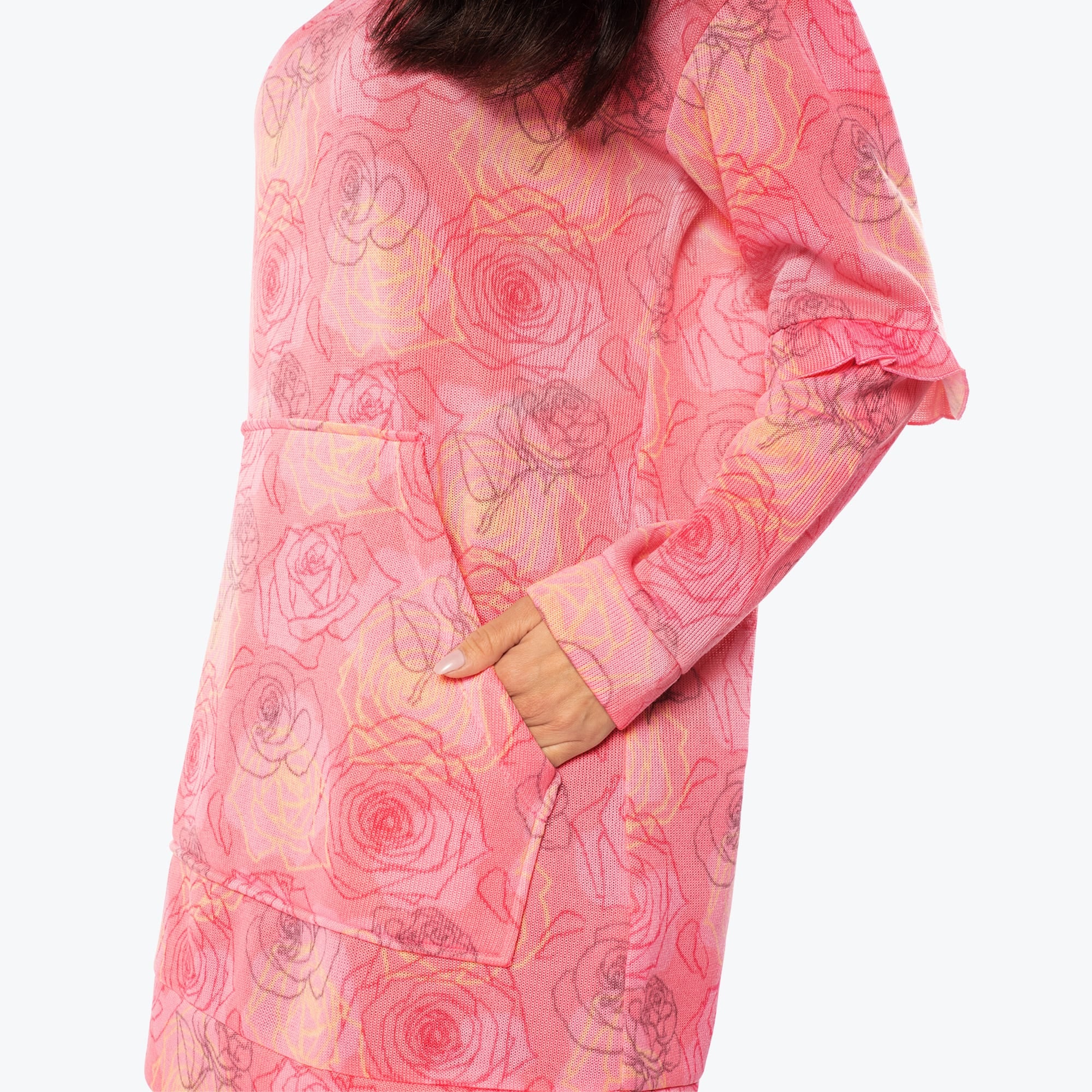 Peekaboo Sweater Fleece Tunic Hoodie - SERENITY ROSE - PeekabooSweaterFleece_SerenityRose_S_04b_8bcb2401-b2e8-4267-80af-5d060b30b471