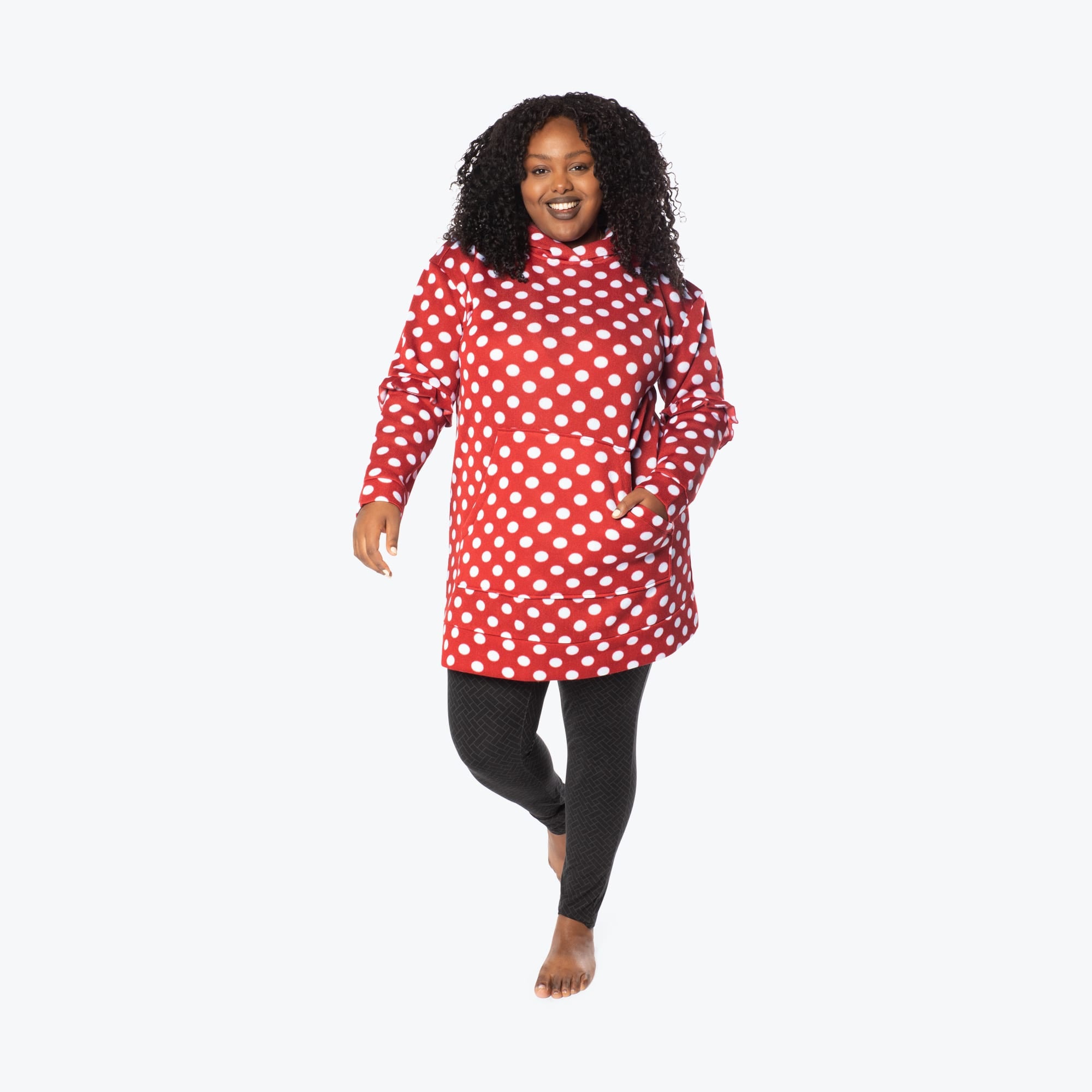 Peekaboo Sweater Fleece Tunic Hoodie - CRIMSON LARGE DOT - PeekabooSweaterFleece_XL_CrimsonLGDot_XL_01a_275c7fdd-e656-46b5-a413-18bc9605754e
