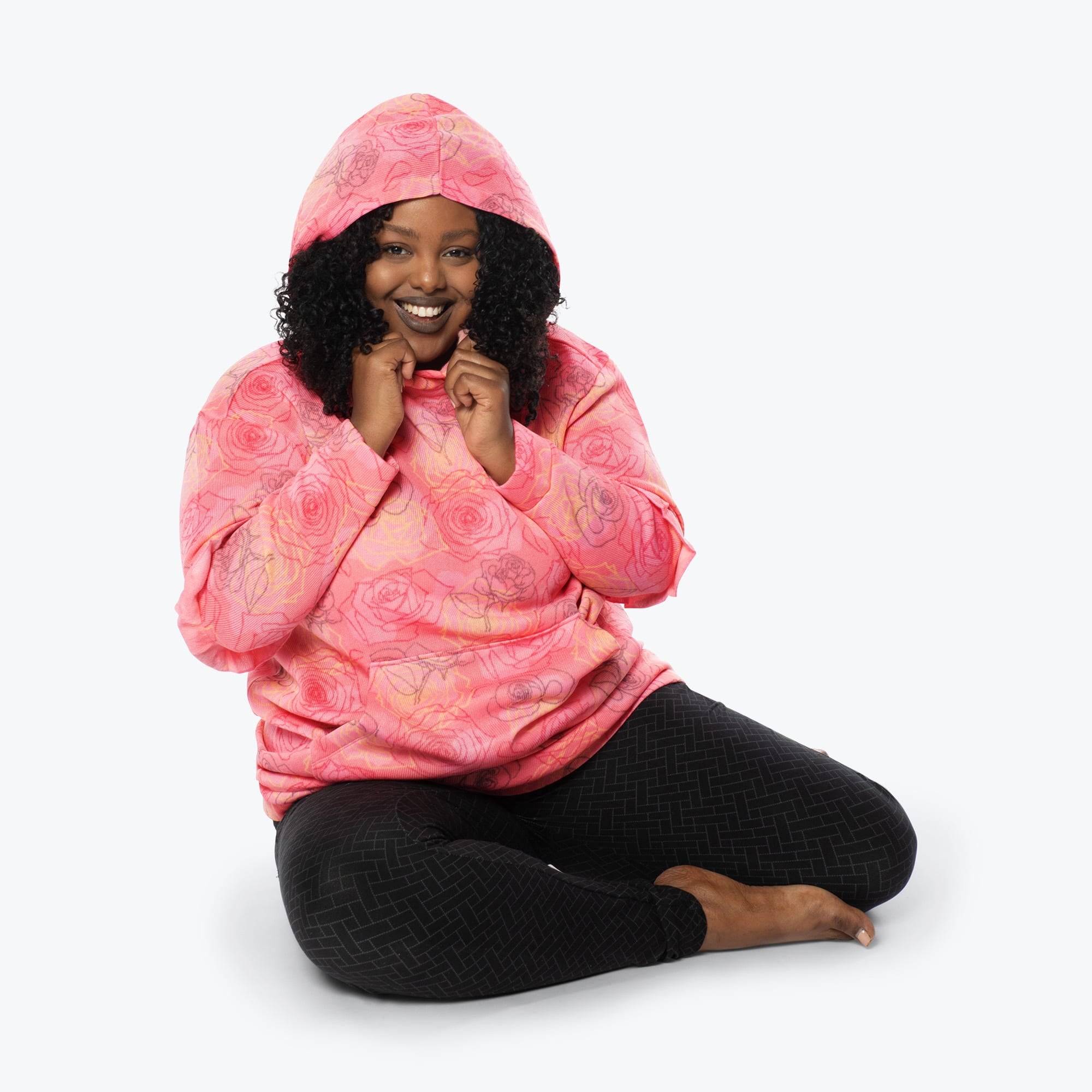 Peekaboo Sweater Fleece Tunic Hoodie - SERENITY ROSE - PeekabooSweaterFleece_XL_SerenityRose_XL_01d