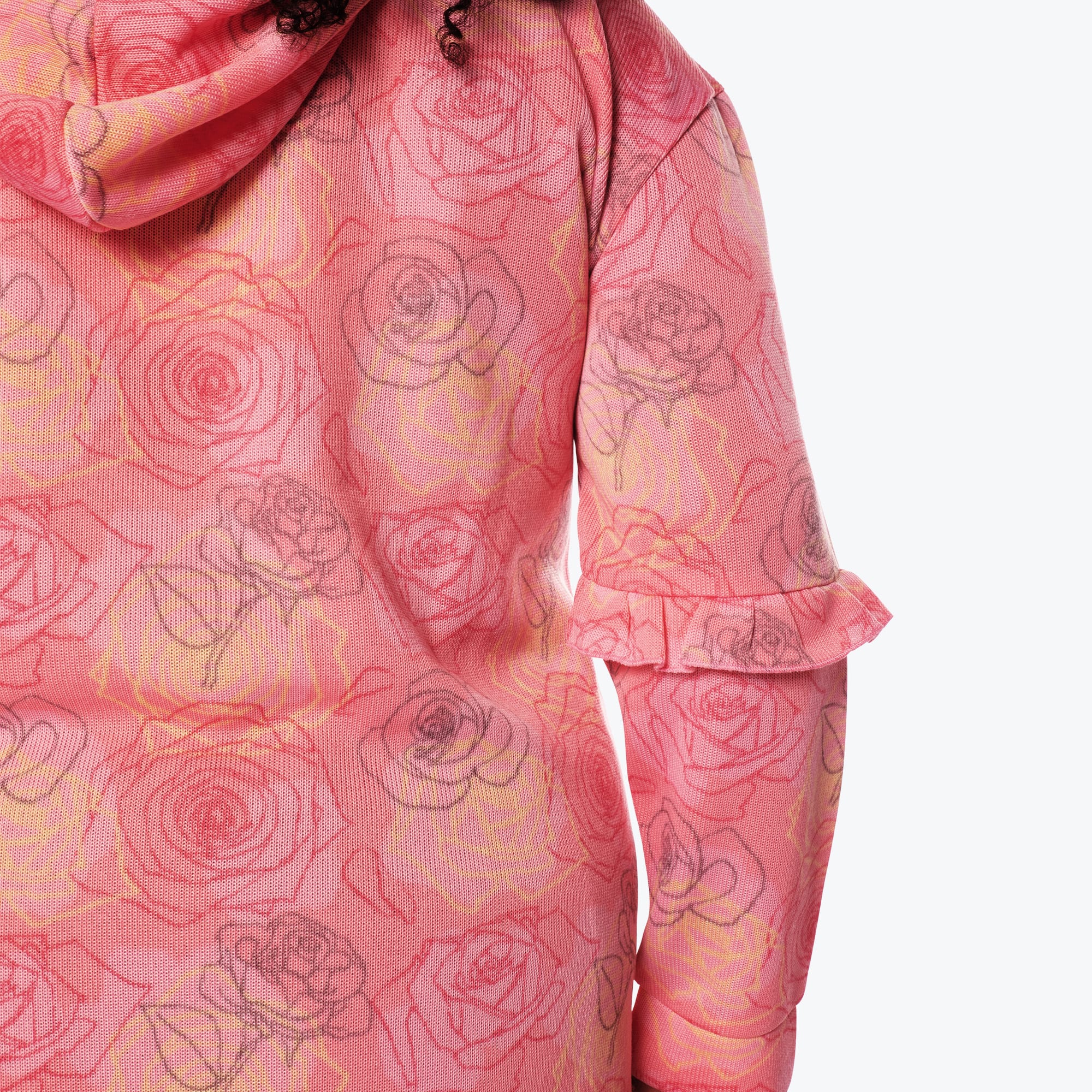 Peekaboo Sweater Fleece Tunic Hoodie - SERENITY ROSE - PeekabooSweaterFleece_XL_SerenityRose_XL_04a