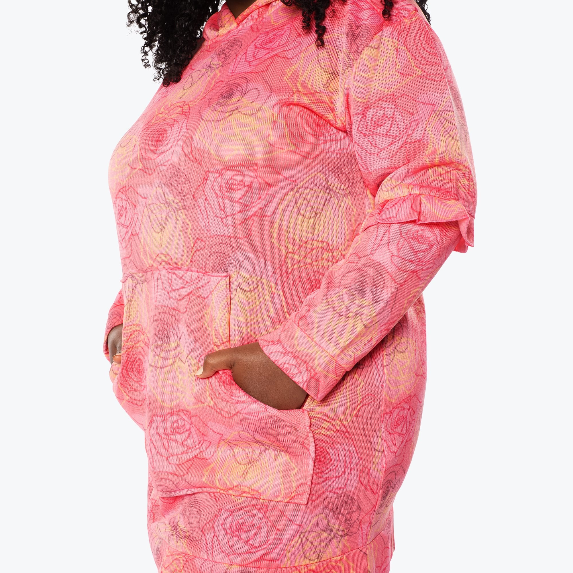 Peekaboo Sweater Fleece Tunic Hoodie - SERENITY ROSE - PeekabooSweaterFleece_XL_SerenityRose_XL_04b_11f132ad-86e0-4e83-b7f6-f4f7cb6eee9d