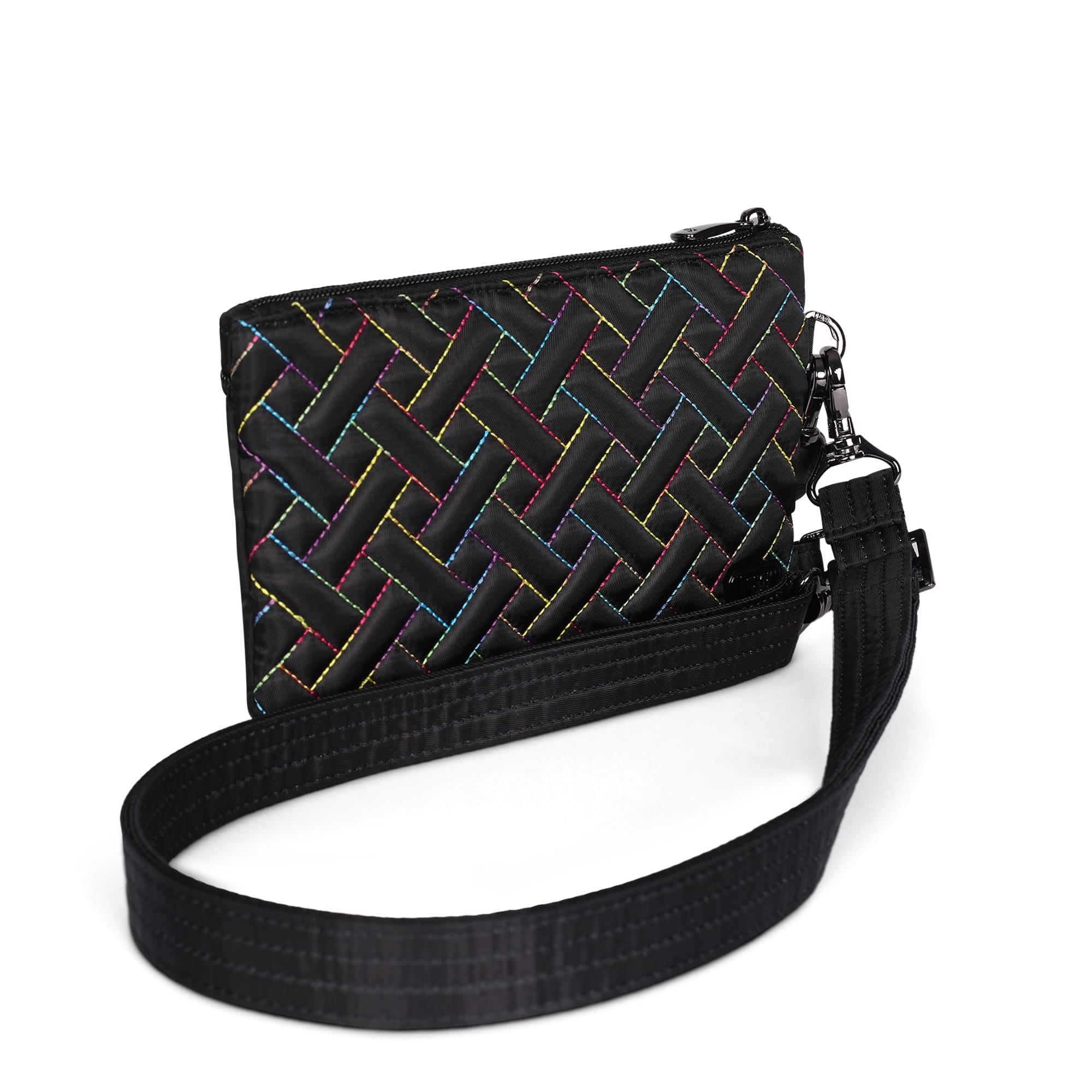 Peekaboo Convertible Crossbody Bag - BLACK RAINBOW STITCH - Peekaboo_Crossbody_BlackRainbowStitch_02