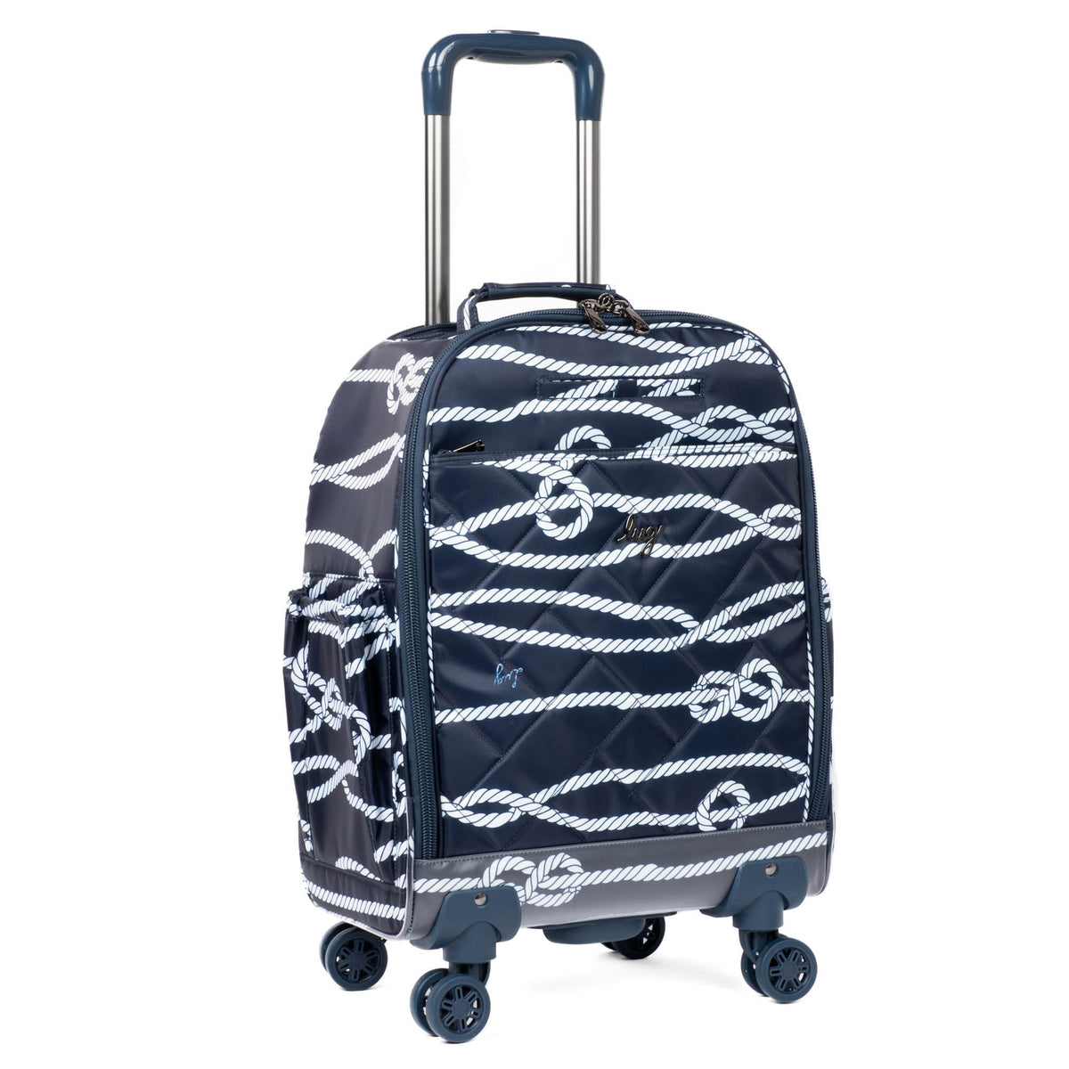 rolling luggage bag blue