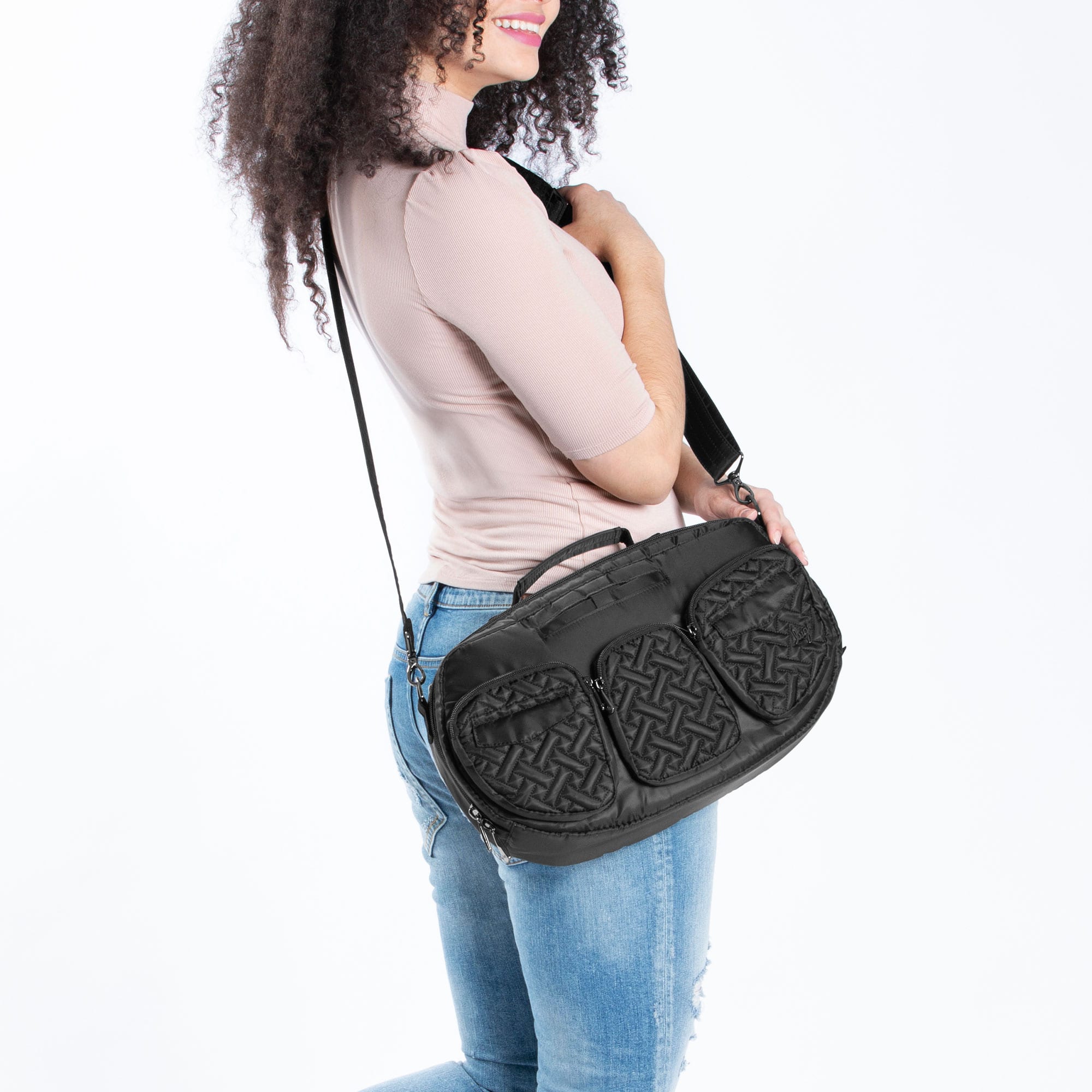 Railcar Crossbody Bag - MIDNIGHT BLACK - Railcar_Black_Model