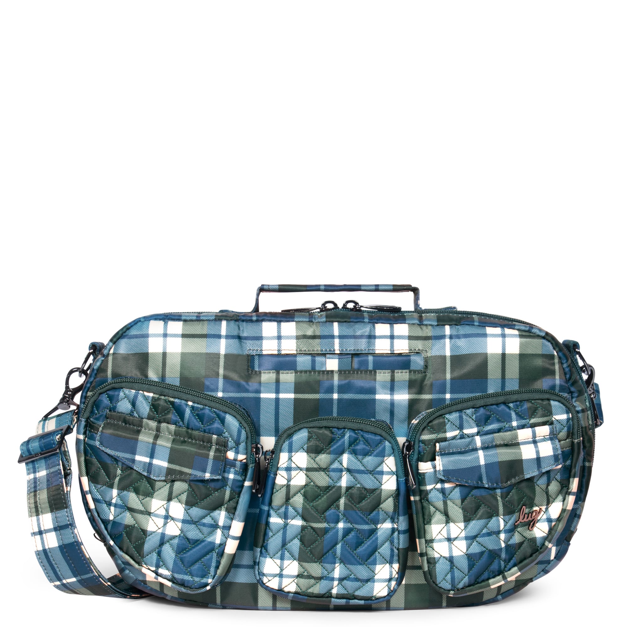 Railcar Crossbody Bag - FLANNEL PLAID NAVY - Railcar_FlannelPlaidNavy_01