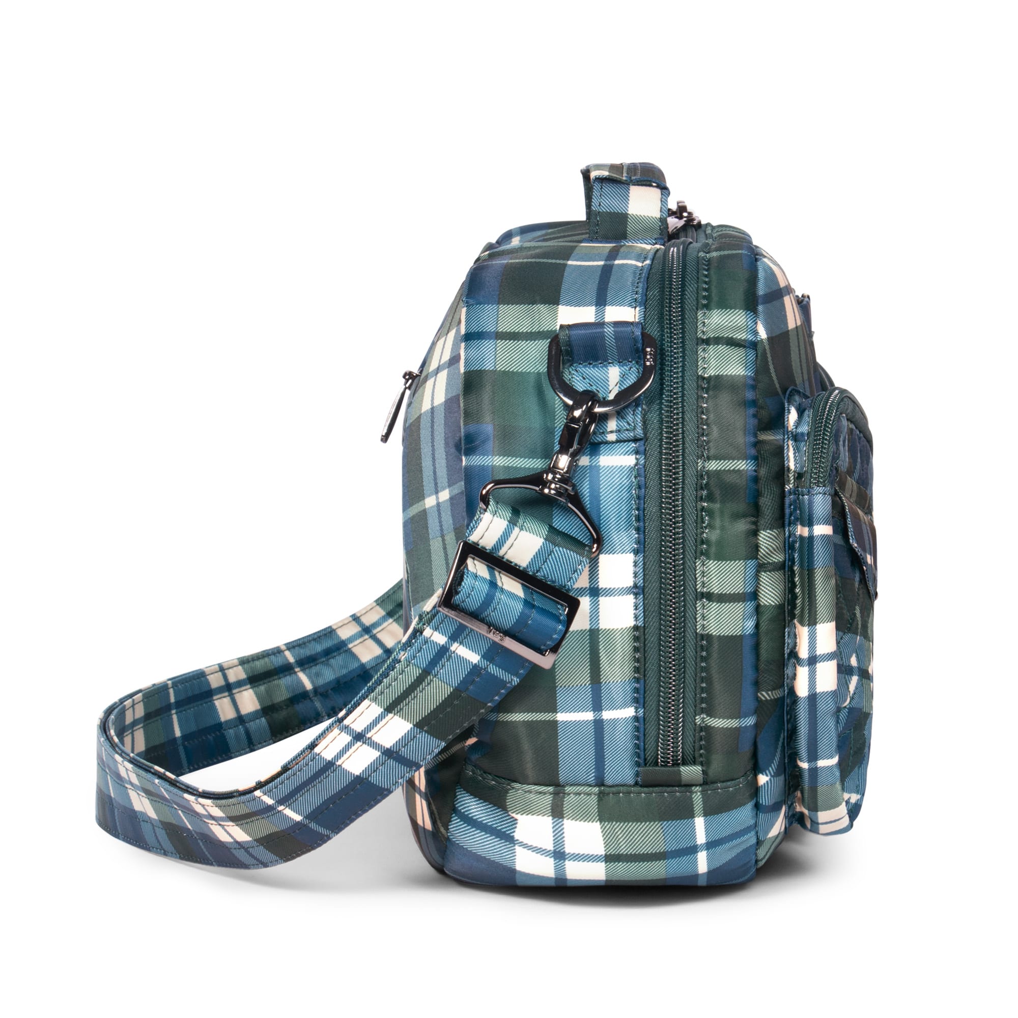 Railcar Crossbody Bag - FLANNEL PLAID NAVY - Railcar_FlannelPlaidNavy_03