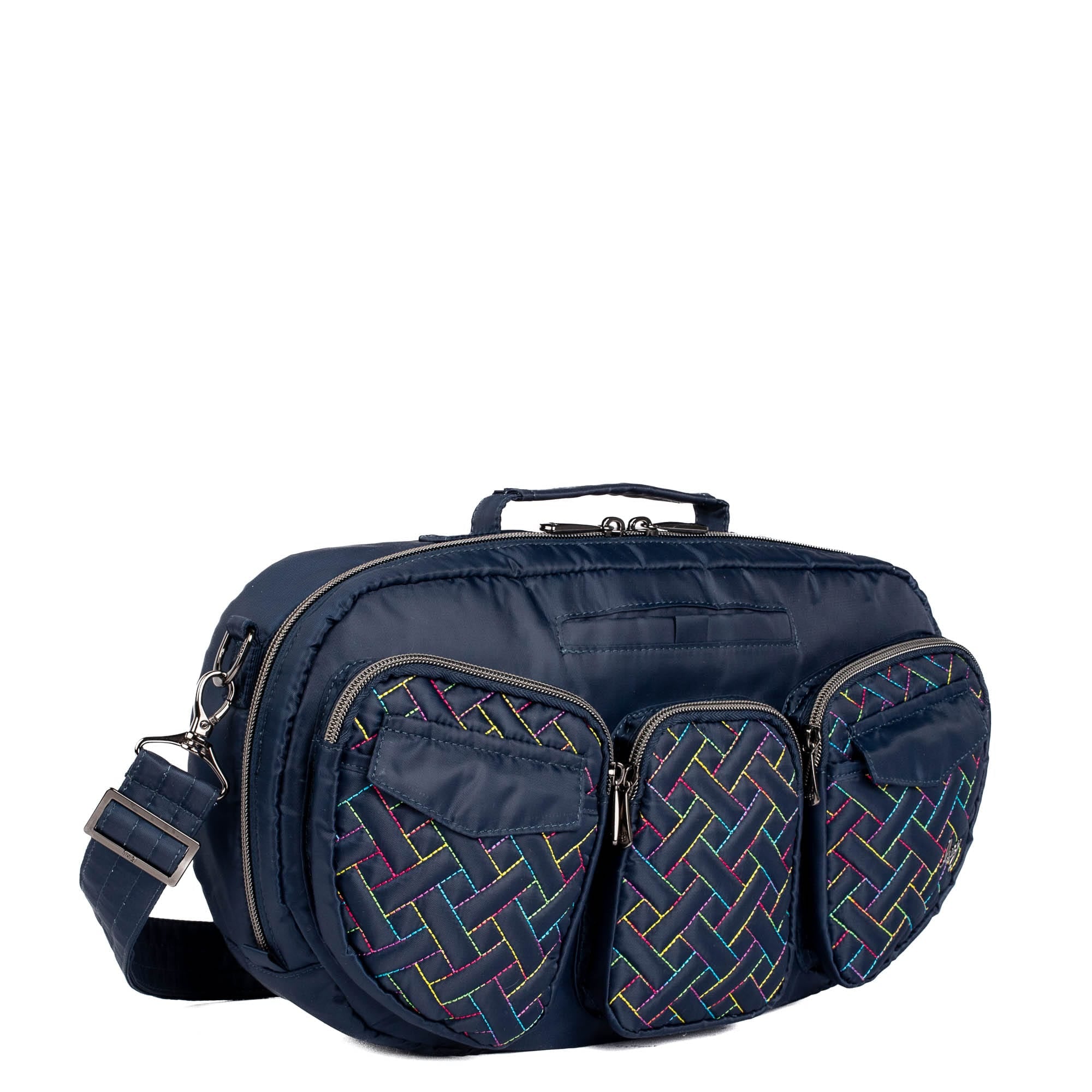 Railcar Crossbody Bag - INDIGO RAINBOW STITCH - Railcar_IndigoWithRainbow_02