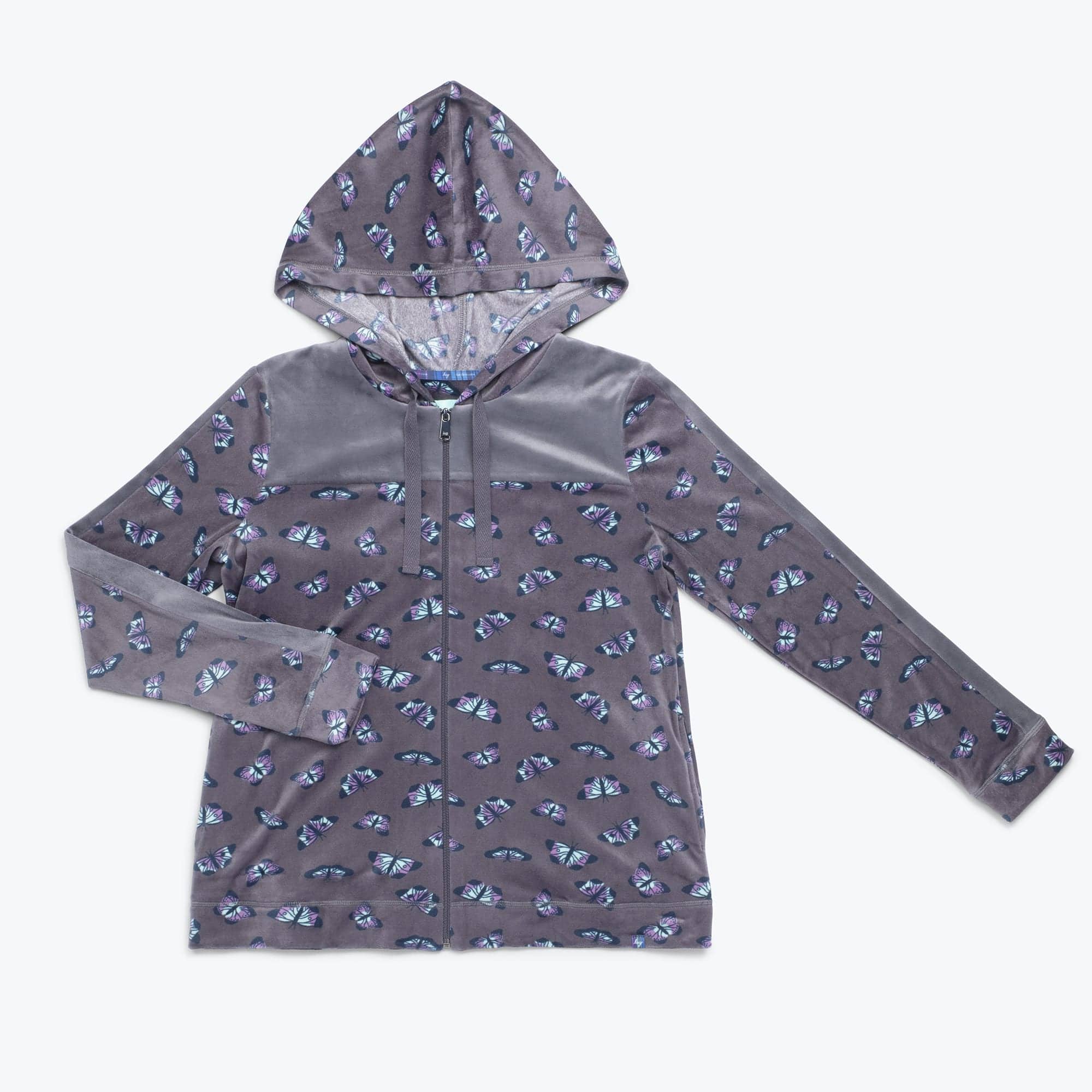 Ranger Fleece Front Zip Hoodie - BUTTERFLY GREY - RangerTop_ButteflyGrey_Flatlay