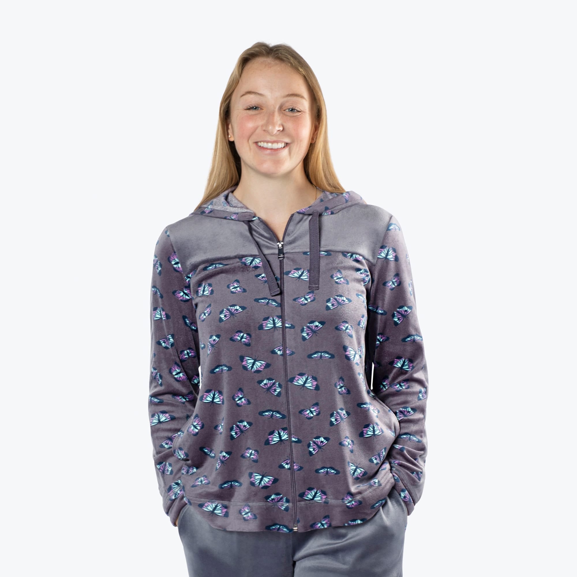 Ranger Fleece Front Zip Hoodie - BUTTERFLY GREY - RangerTop_ButterflyGrey_S_01a