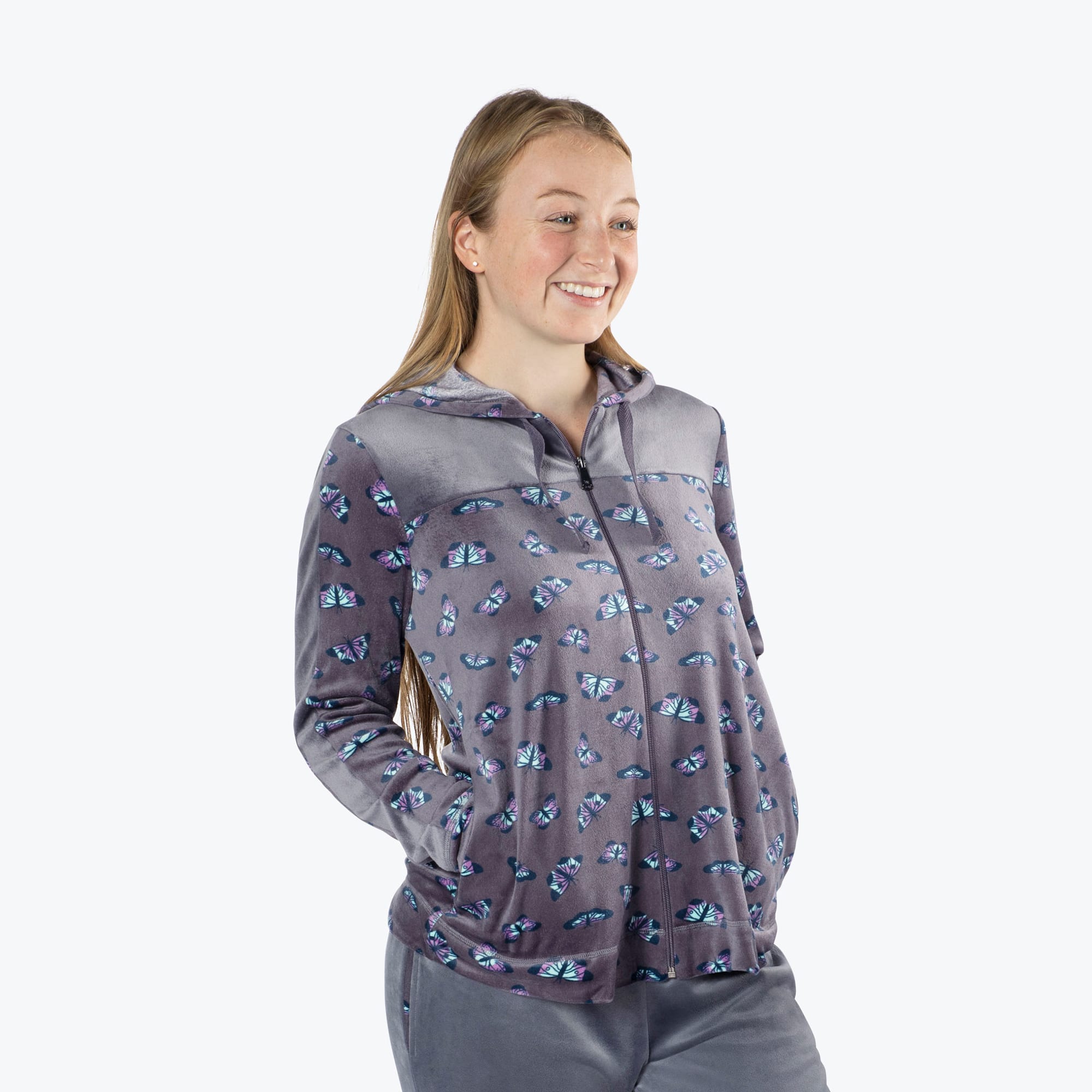 Ranger Fleece Front Zip Hoodie - BUTTERFLY GREY - RangerTop_ButterflyGrey_S_03