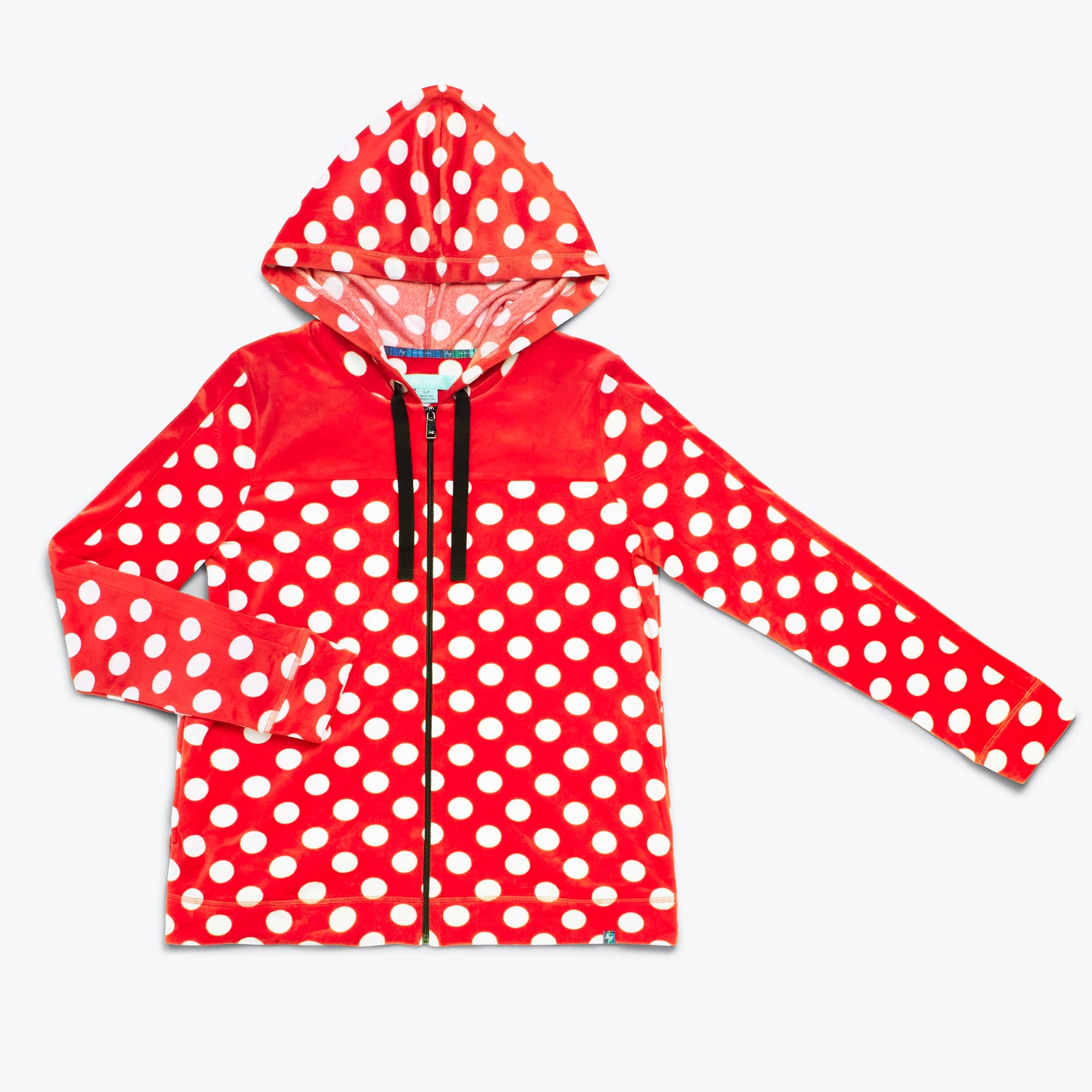 Ranger Fleece Front Zip Hoodie - CRIMSON LARGE DOT - RangerTop_CrimsonLDot_Flatlay