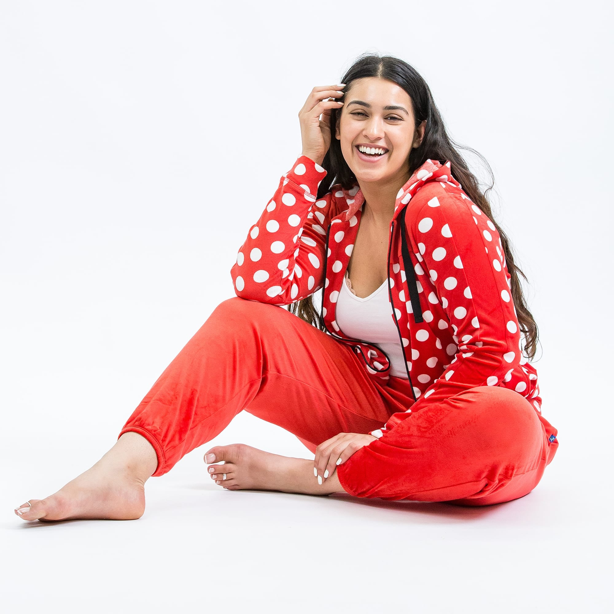 Ranger Fleece Front Zip Hoodie - CRIMSON LARGE DOT - RangerTop_CrimsonLDot_SM_05