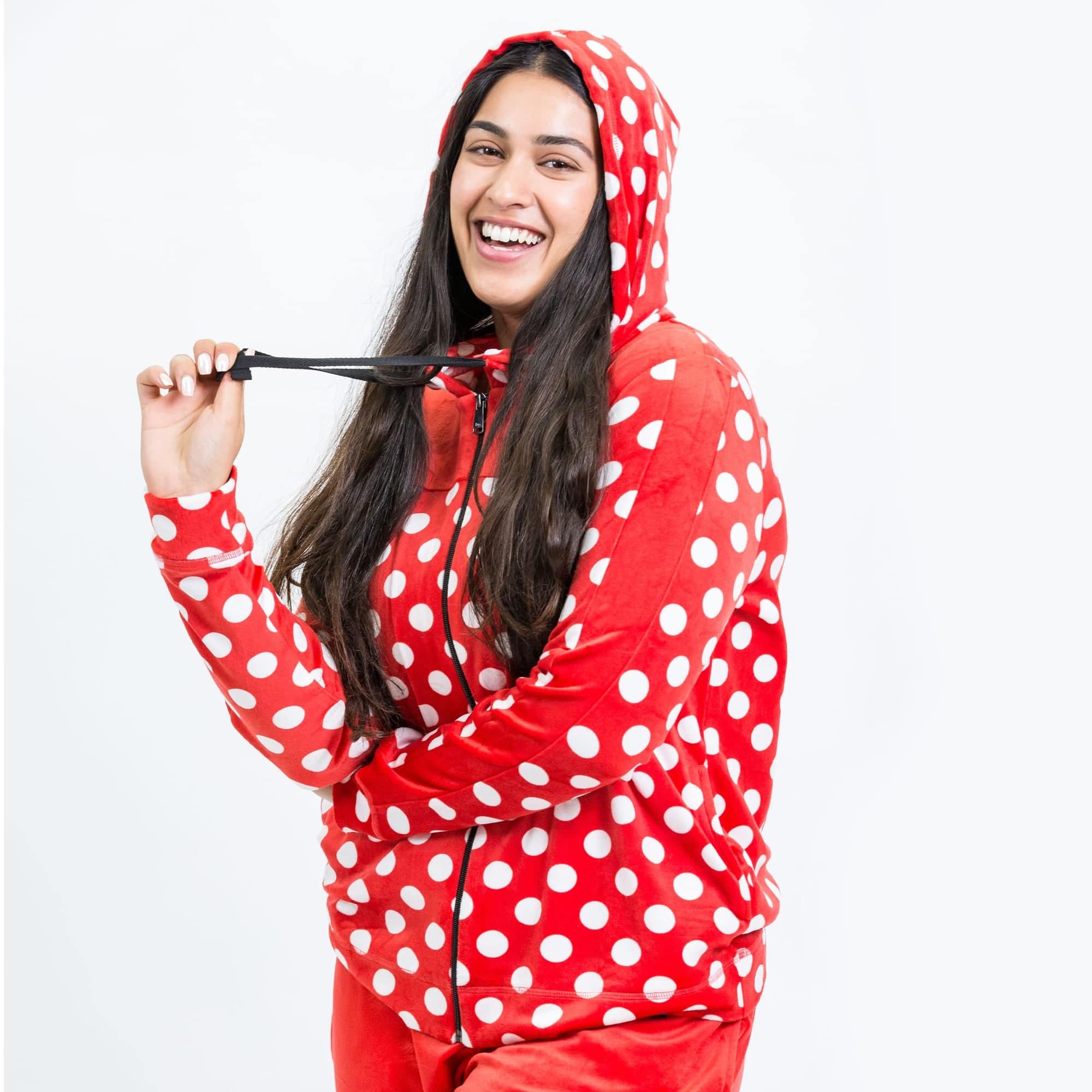 Ranger Fleece Front Zip Hoodie - CRIMSON LARGE DOT - RangerTop_CrimsonLDot_S_01