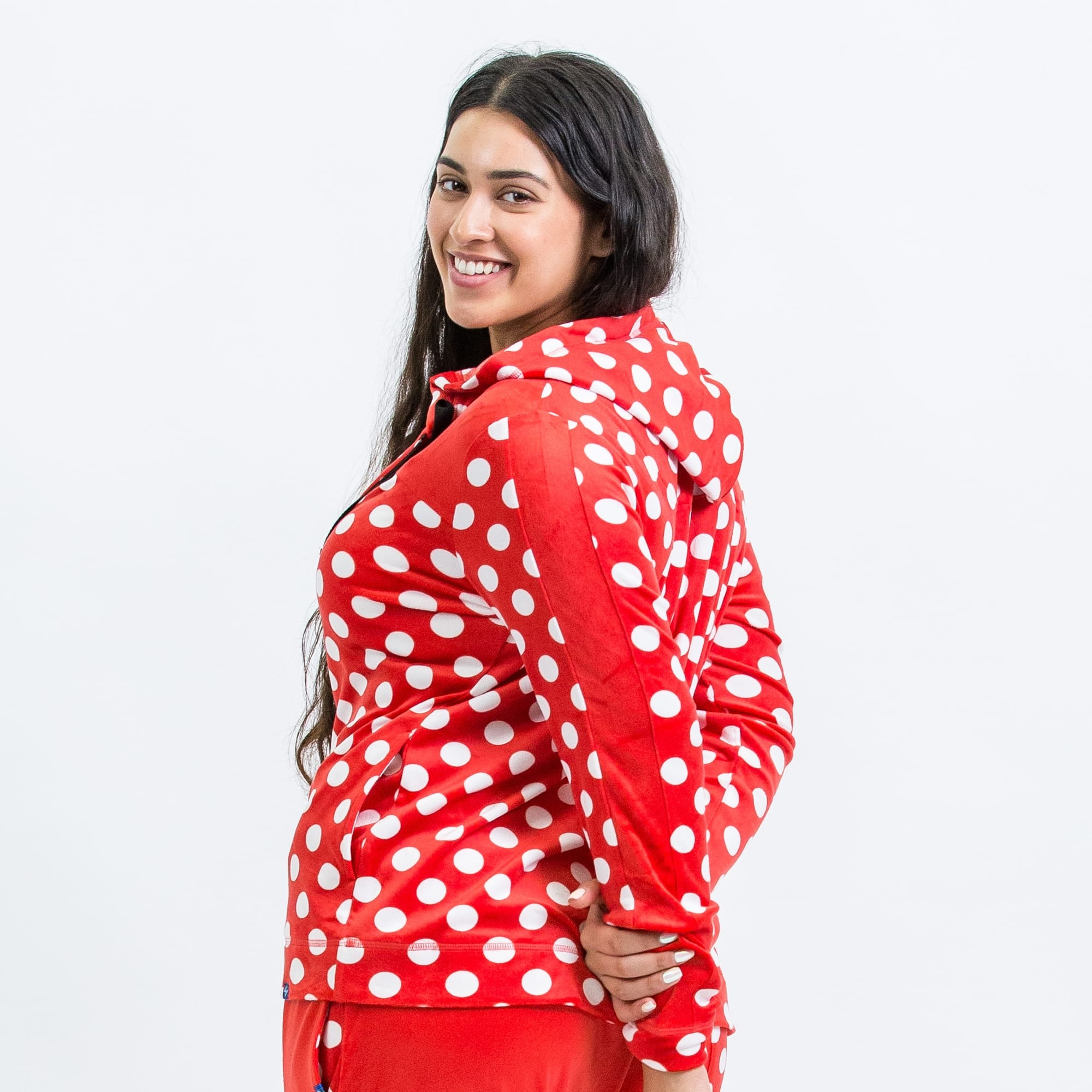 Ranger Fleece Front Zip Hoodie - CRIMSON LARGE DOT - RangerTop_CrimsonLDot_S_03