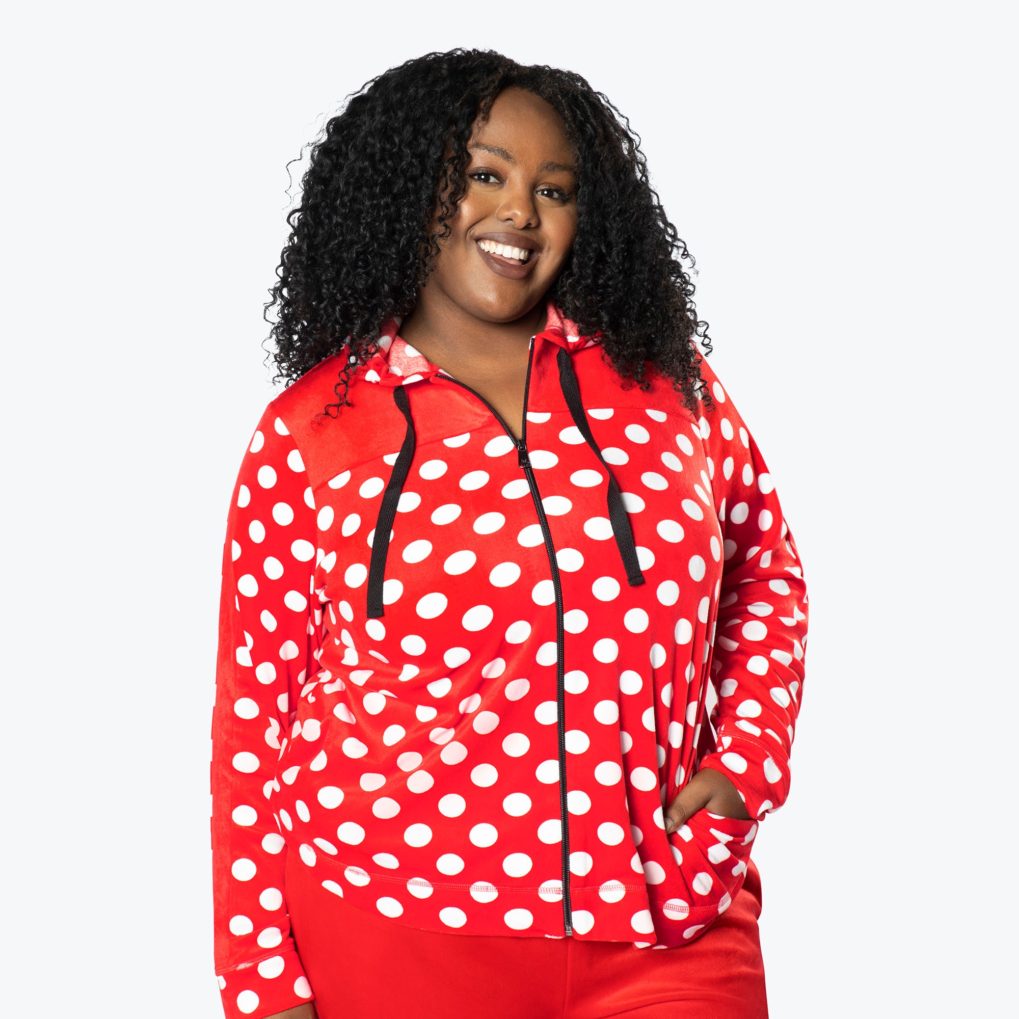 Ranger Fleece Front Zip Hoodie - CRIMSON LARGE DOT - RangerTop_CrimsonLGDot_XL_01