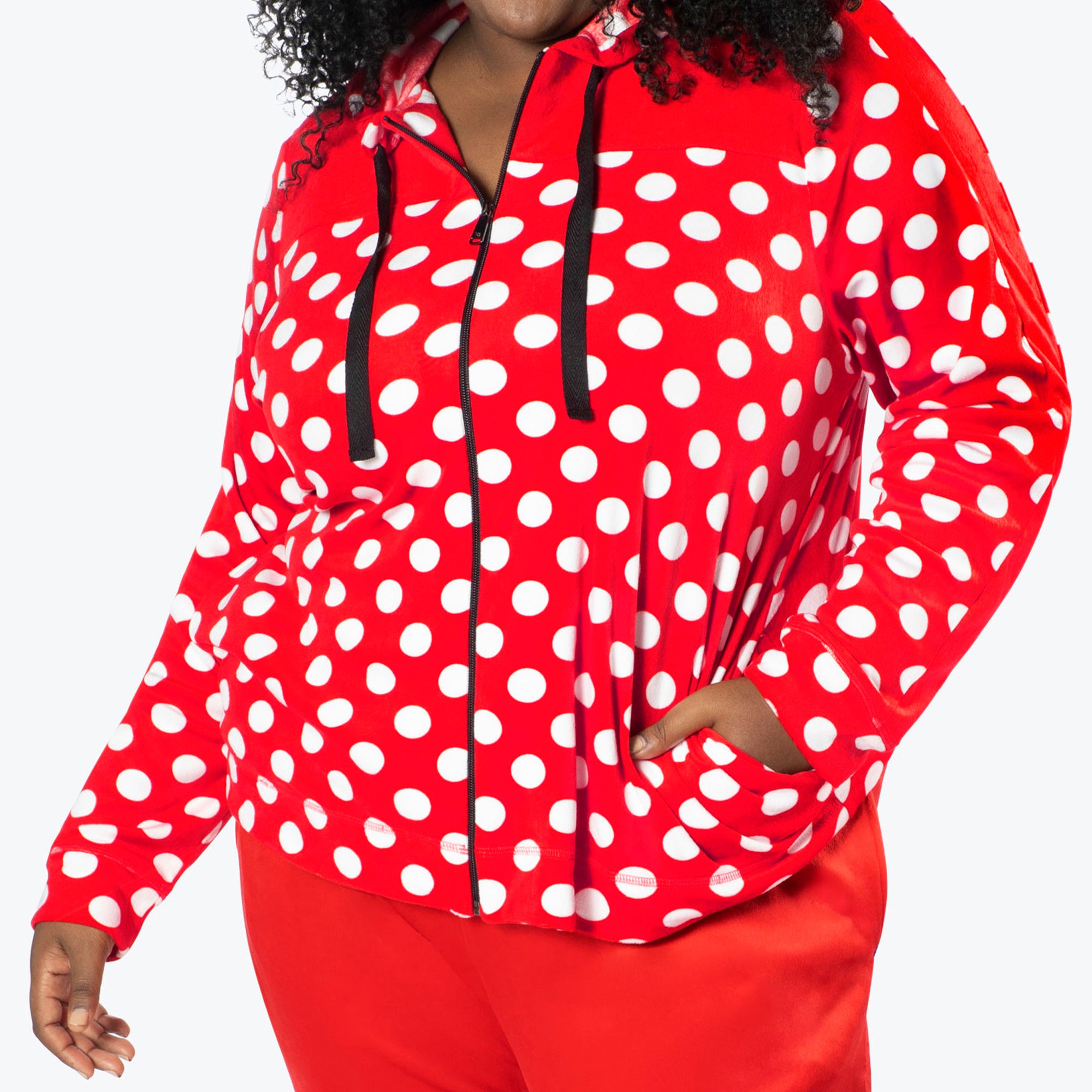 Ranger Fleece Front Zip Hoodie - CRIMSON LARGE DOT - RangerTop_CrimsonLGDot_XL_04